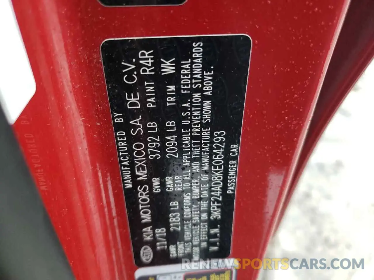 12 Photograph of a damaged car 3KPF24AD8KE064293 KIA FORTE 2019