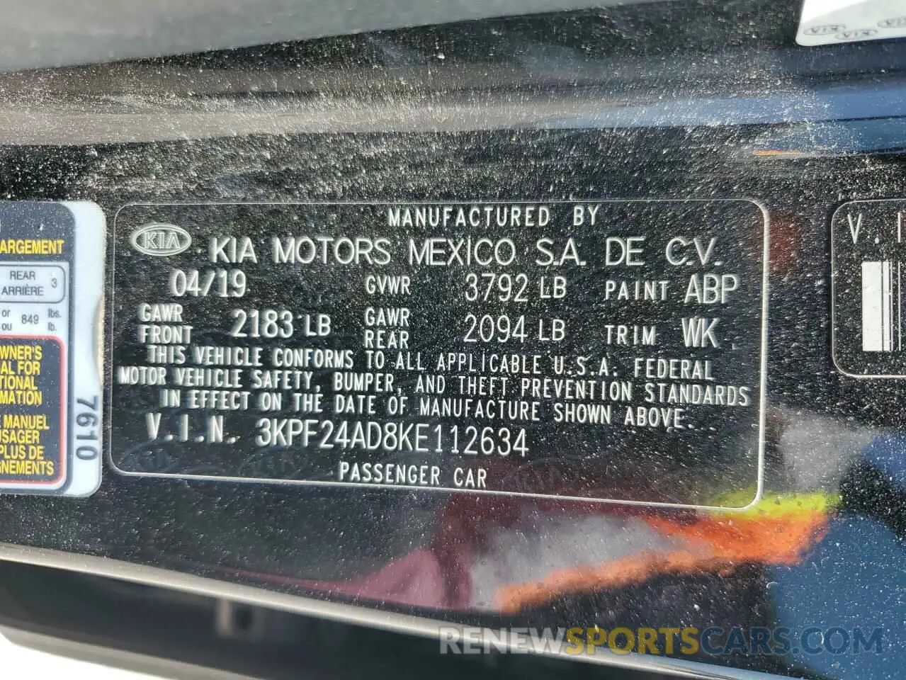 14 Photograph of a damaged car 3KPF24AD8KE112634 KIA FORTE 2019