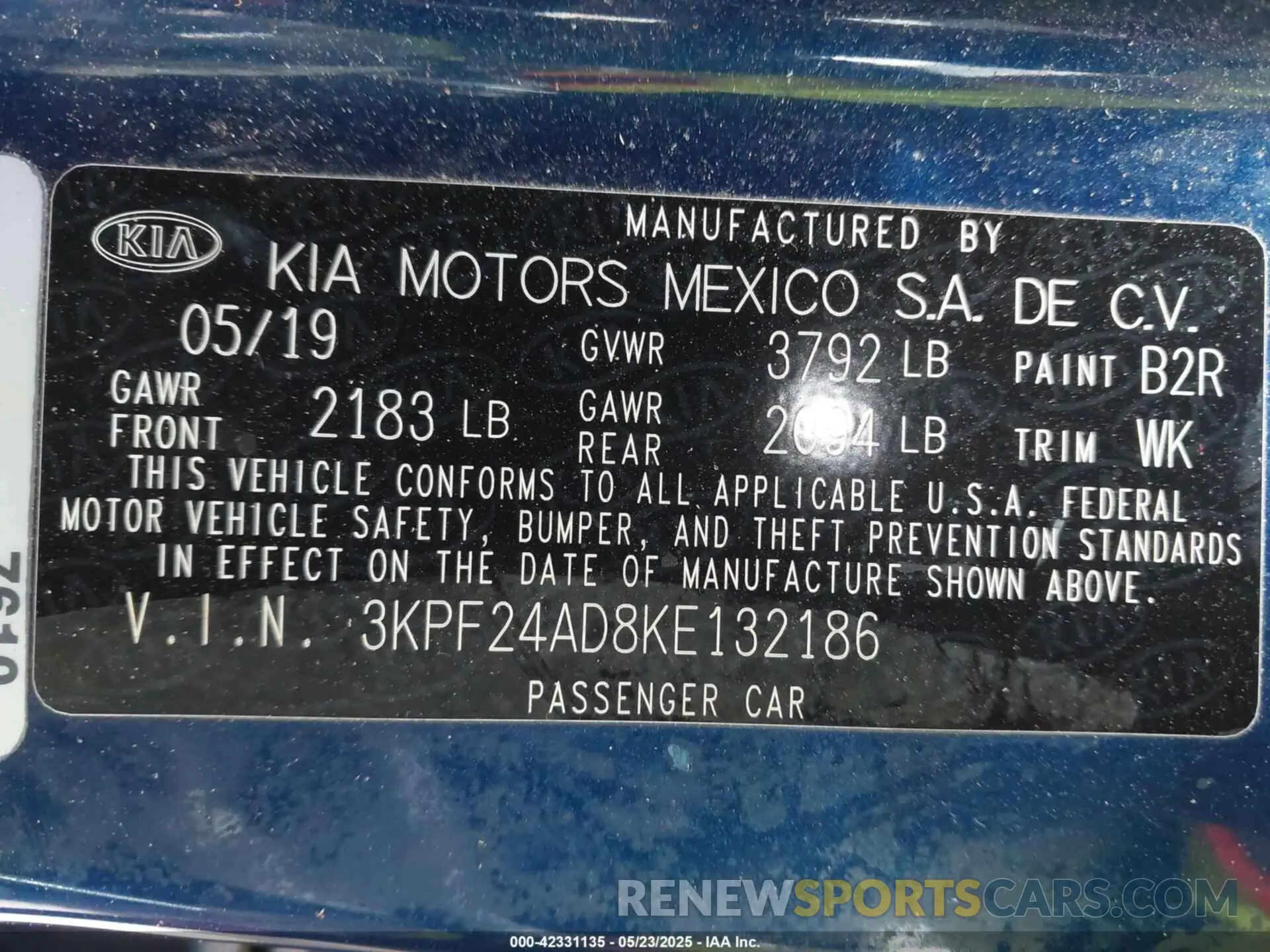 9 Photograph of a damaged car 3KPF24AD8KE132186 KIA FORTE 2019