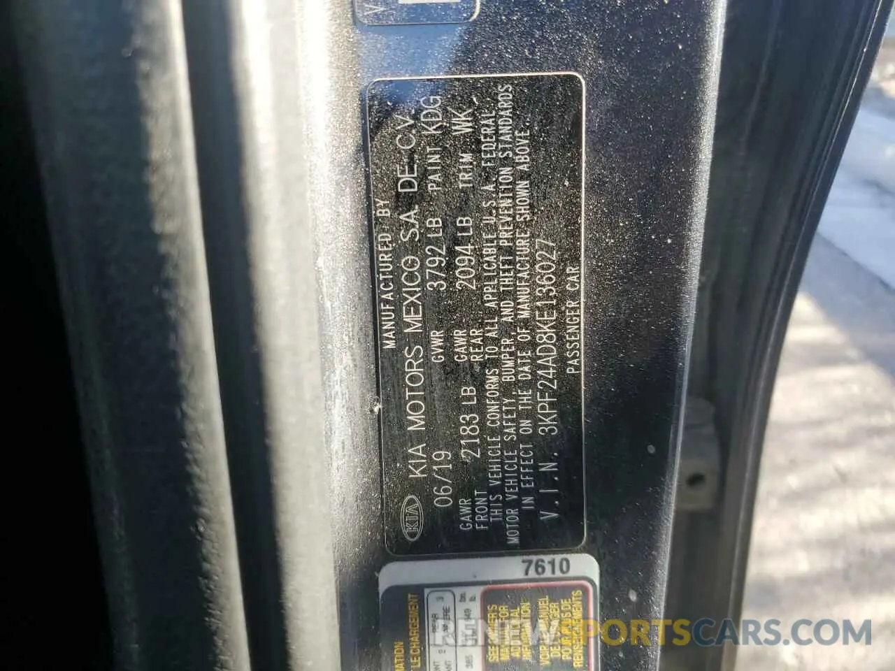 12 Photograph of a damaged car 3KPF24AD8KE136027 KIA FORTE 2019