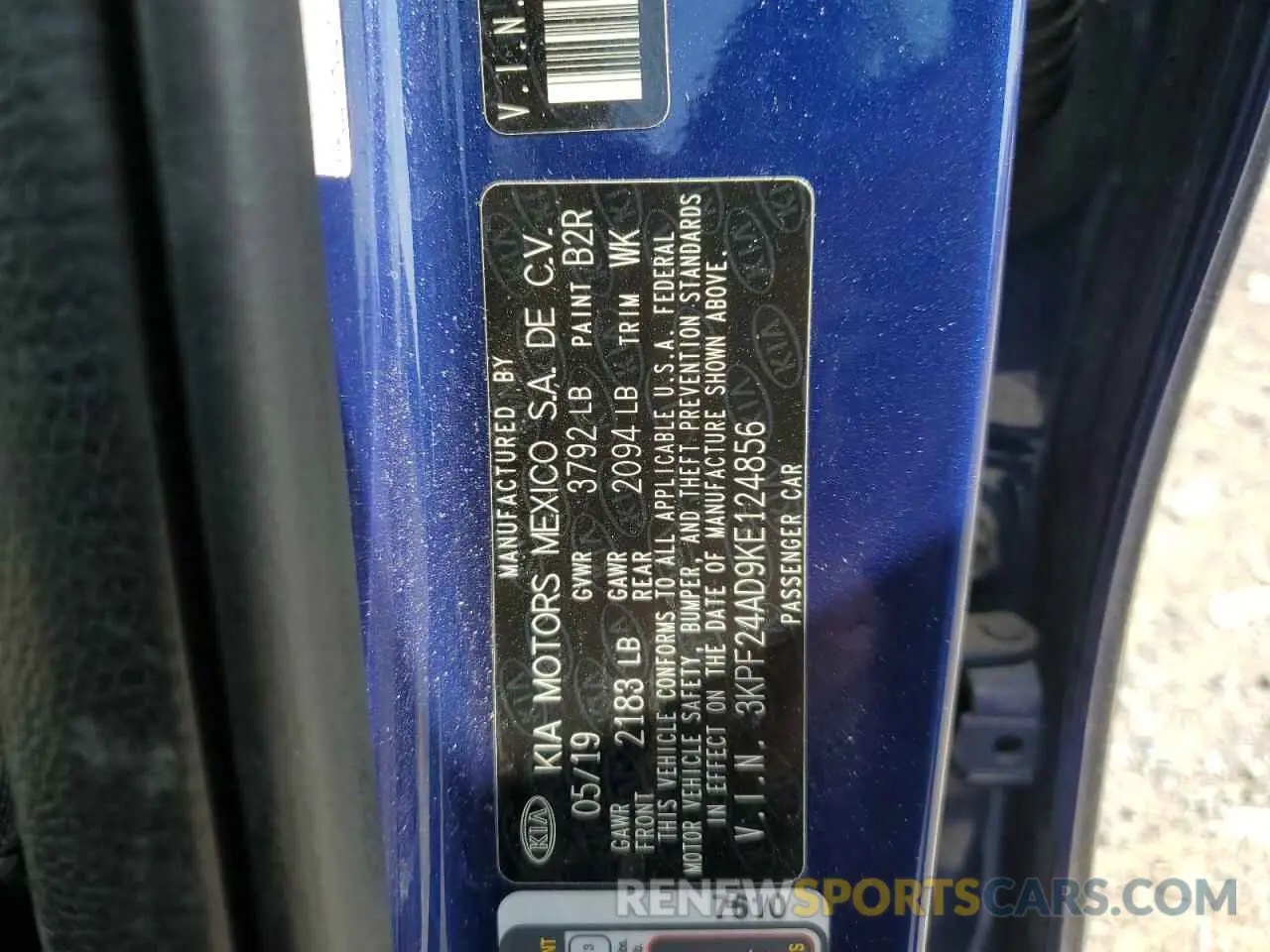 13 Photograph of a damaged car 3KPF24AD9KE124856 KIA FORTE 2019