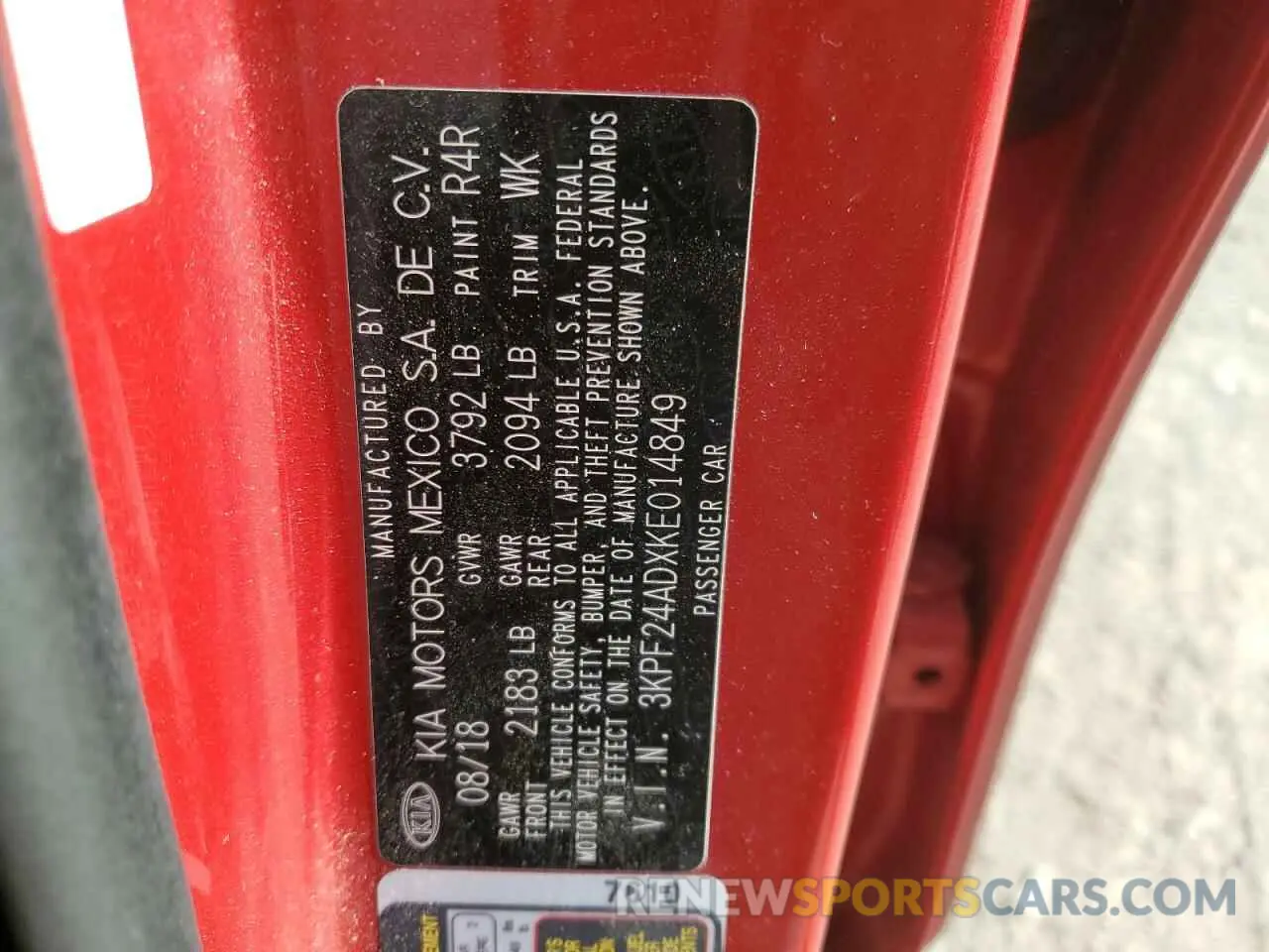 12 Photograph of a damaged car 3KPF24ADXKE014849 KIA FORTE 2019