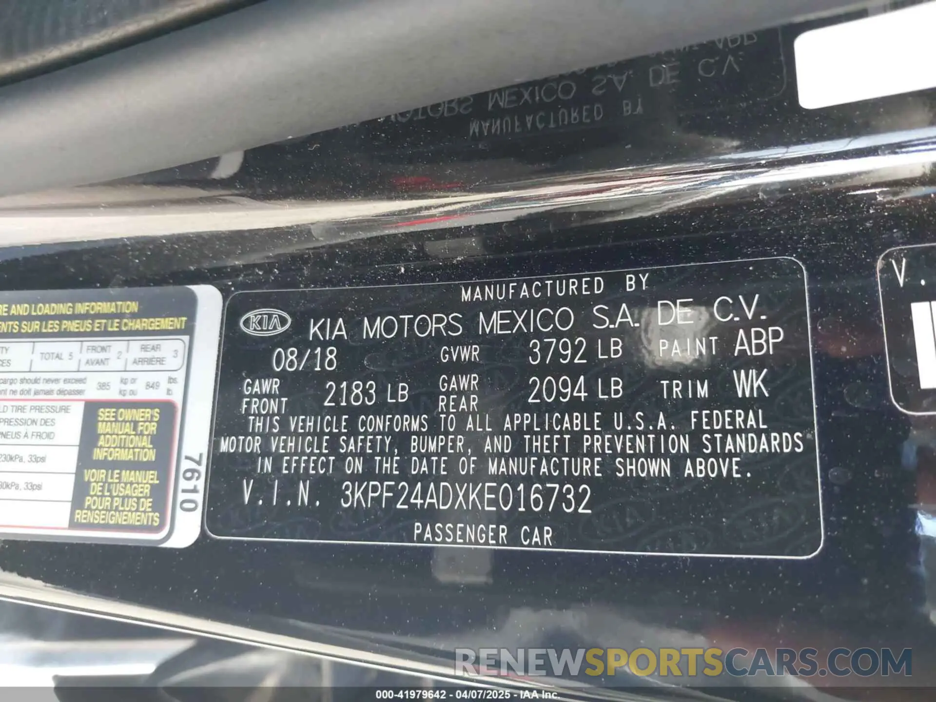 9 Photograph of a damaged car 3KPF24ADXKE016732 KIA FORTE 2019