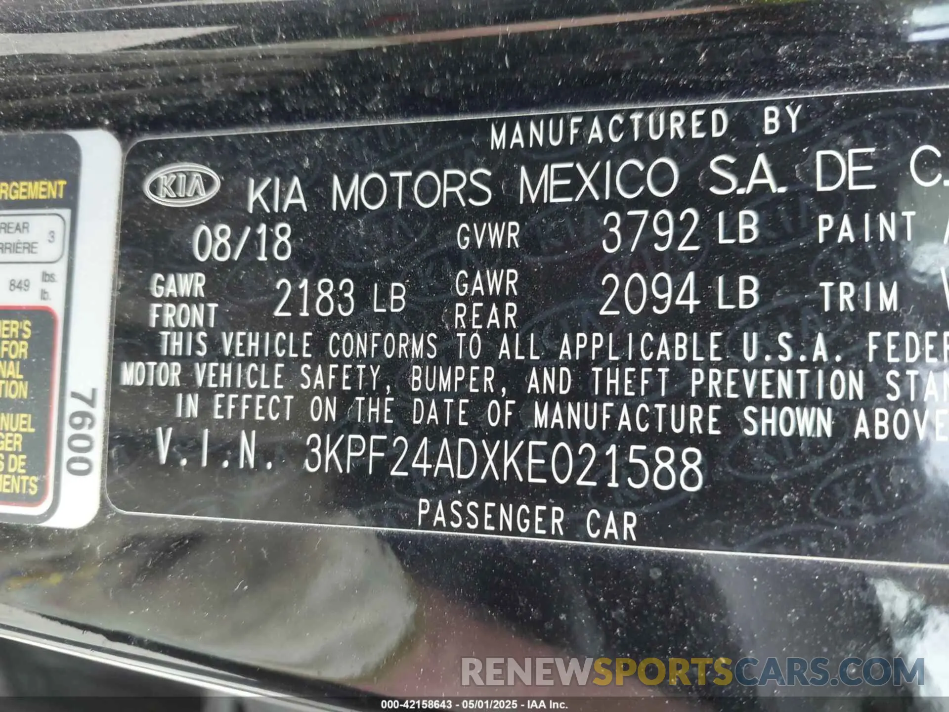 9 Photograph of a damaged car 3KPF24ADXKE021588 KIA FORTE 2019