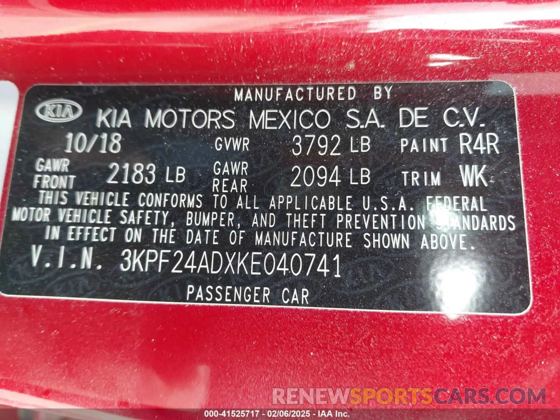 9 Photograph of a damaged car 3KPF24ADXKE040741 KIA FORTE 2019