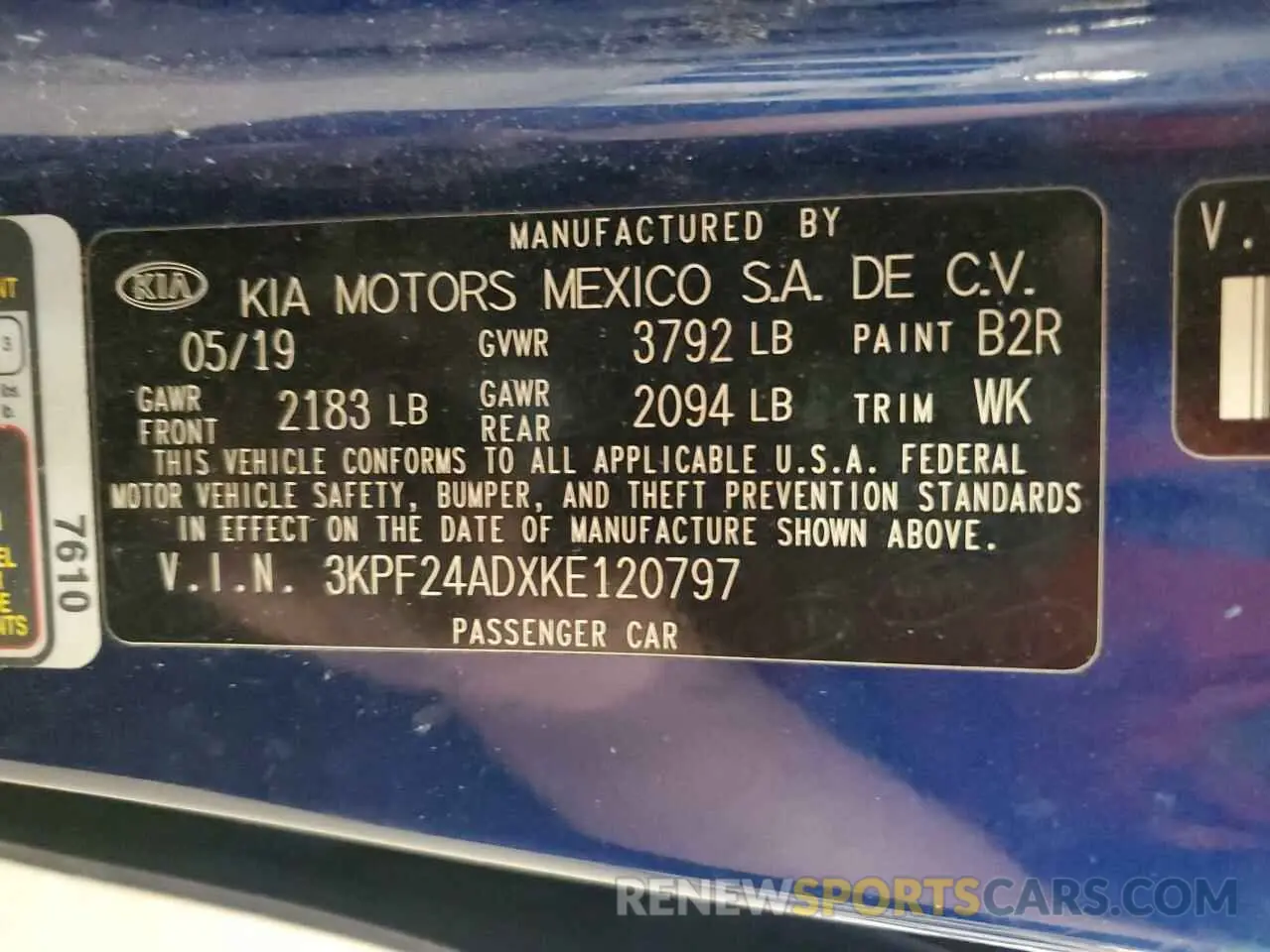 15 Photograph of a damaged car 3KPF24ADXKE120797 KIA FORTE 2019