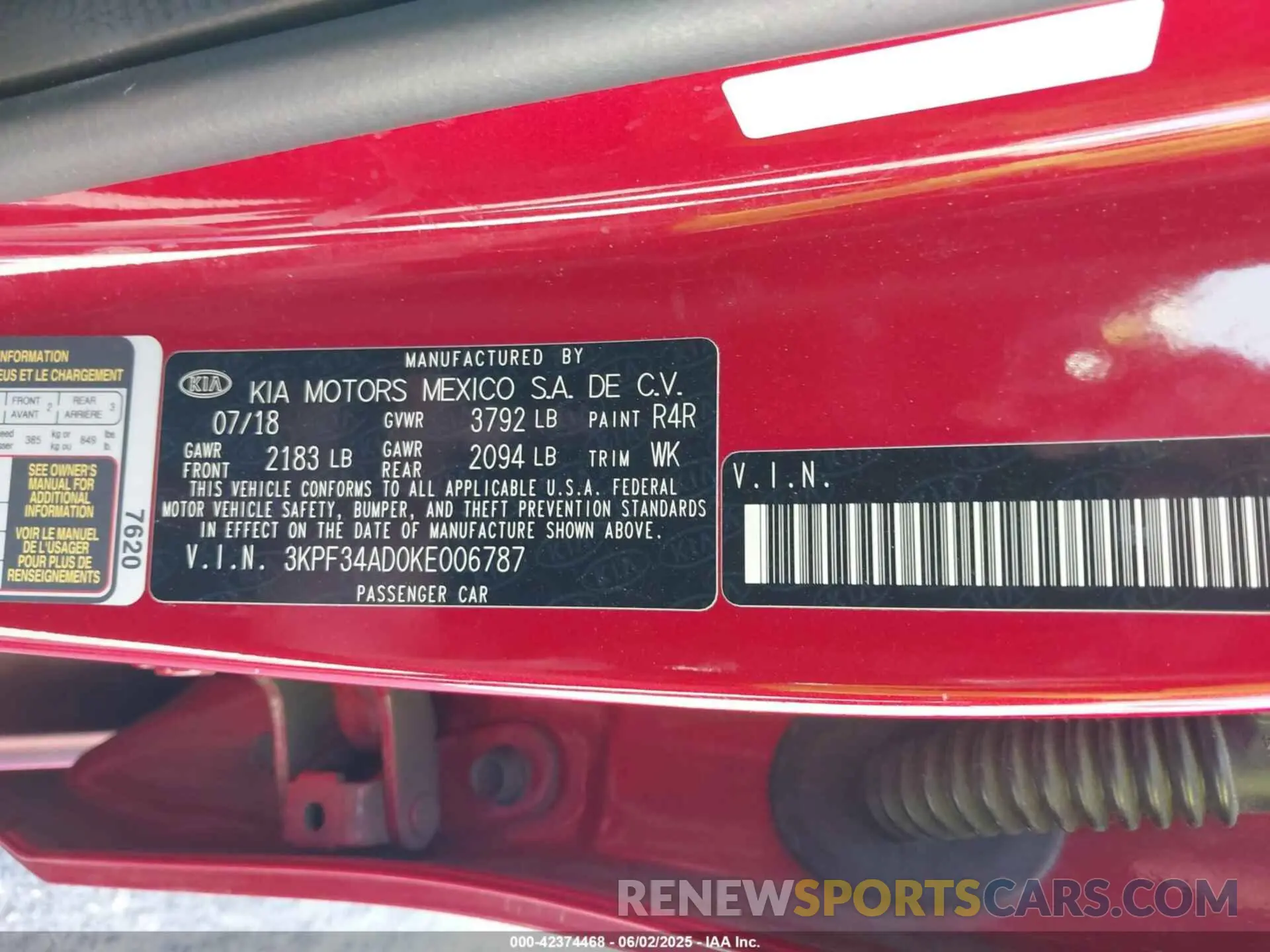 9 Photograph of a damaged car 3KPF34AD0KE006787 KIA FORTE 2019