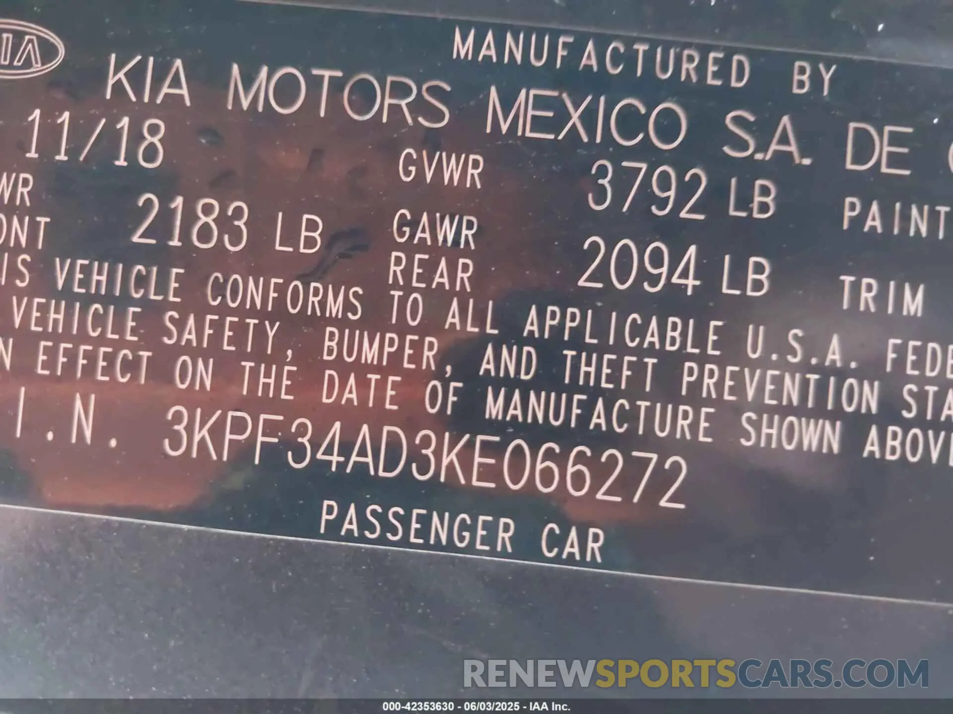 9 Photograph of a damaged car 3KPF34AD3KE066272 KIA FORTE 2019