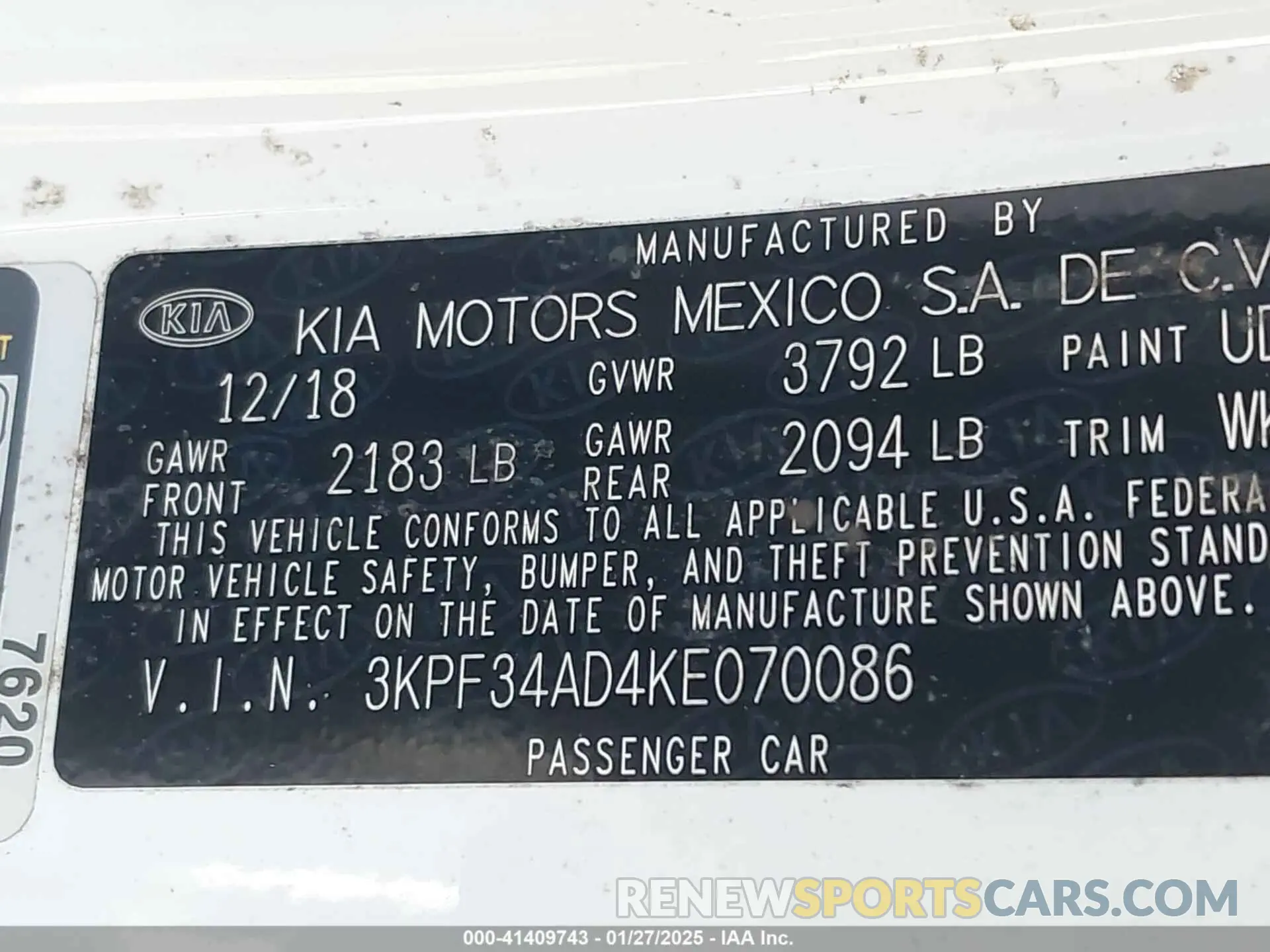 9 Photograph of a damaged car 3KPF34AD4KE070086 KIA FORTE 2019
