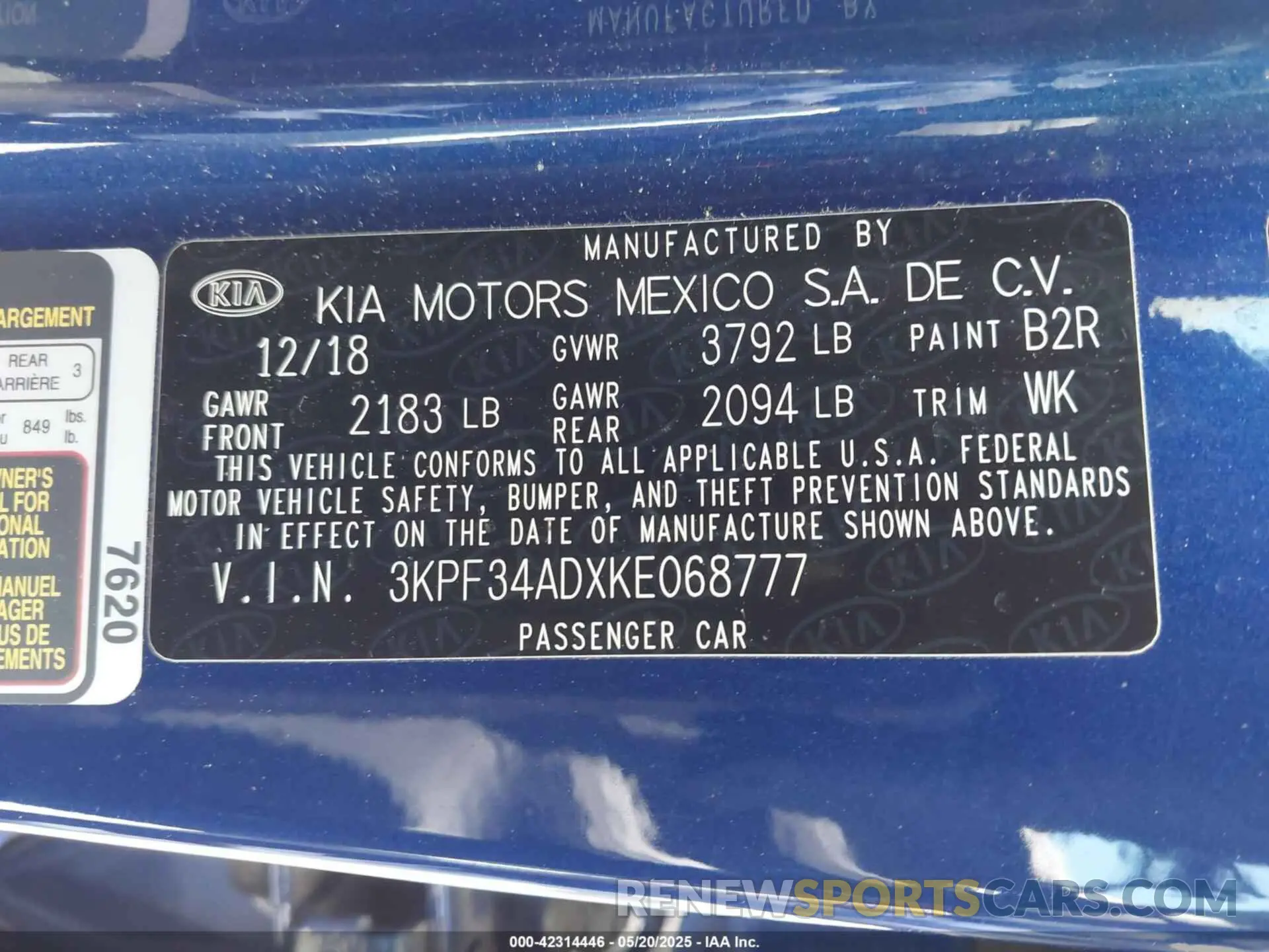 9 Photograph of a damaged car 3KPF34ADXKE068777 KIA FORTE 2019
