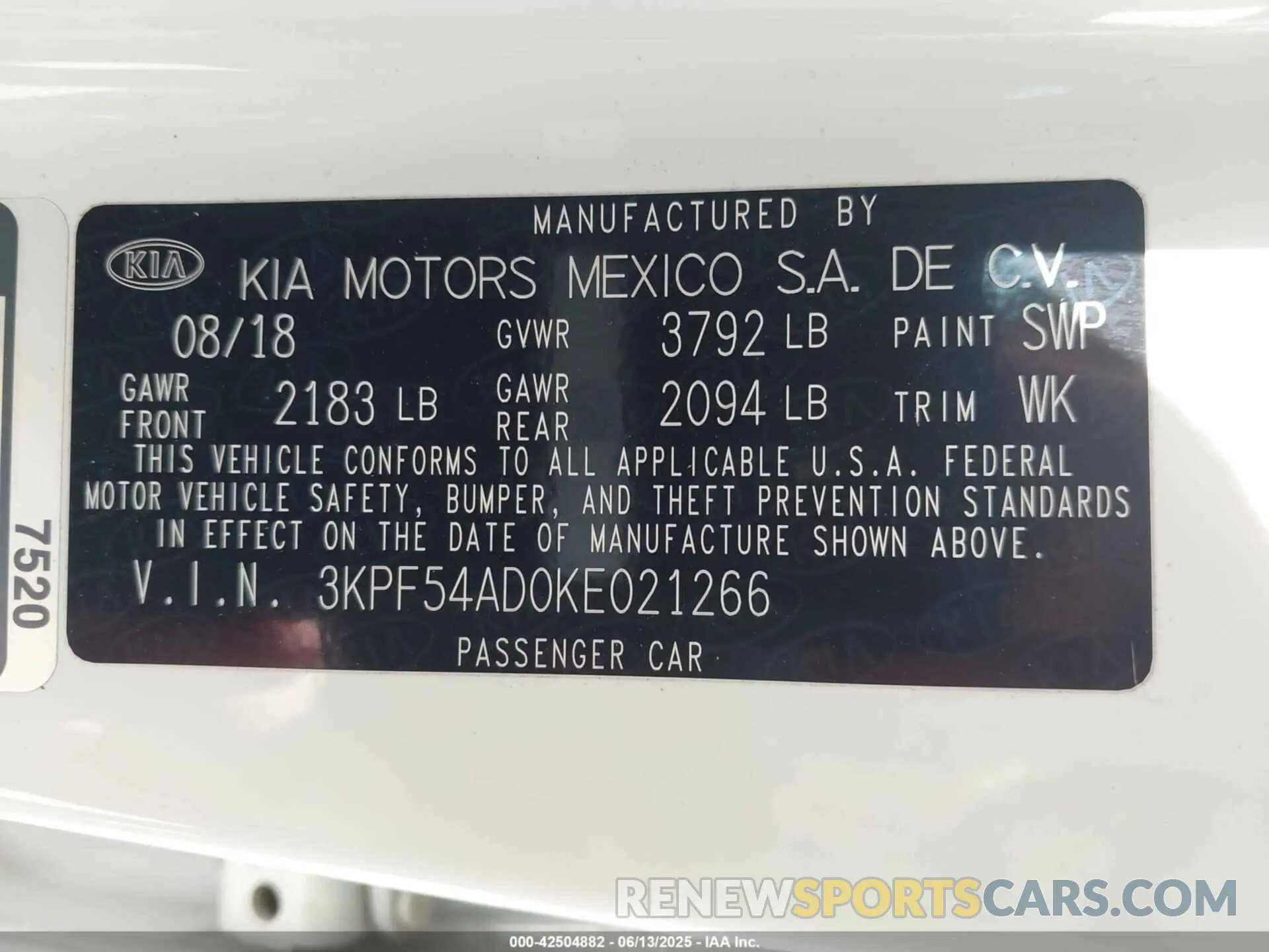 9 Photograph of a damaged car 3KPF54AD0KE021266 KIA FORTE 2019