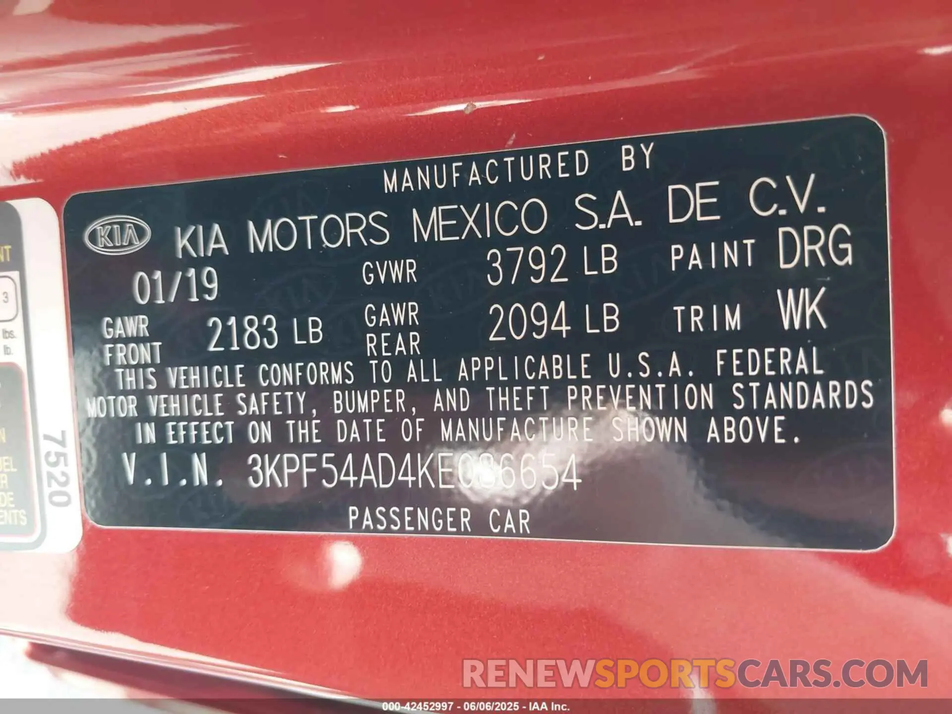 9 Photograph of a damaged car 3KPF54AD4KE086654 KIA FORTE 2019