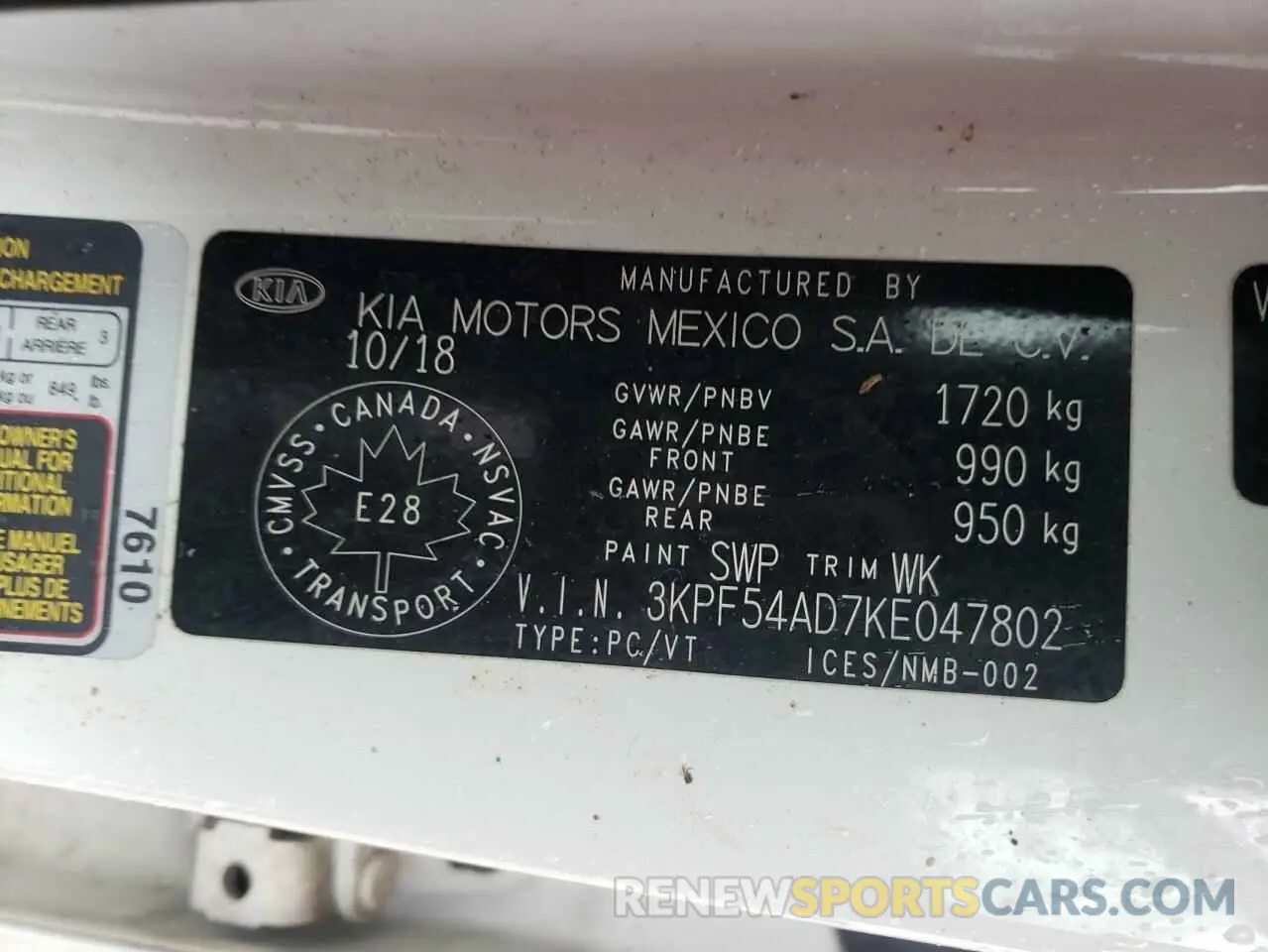 12 Photograph of a damaged car 3KPF54AD7KE047802 KIA FORTE 2019