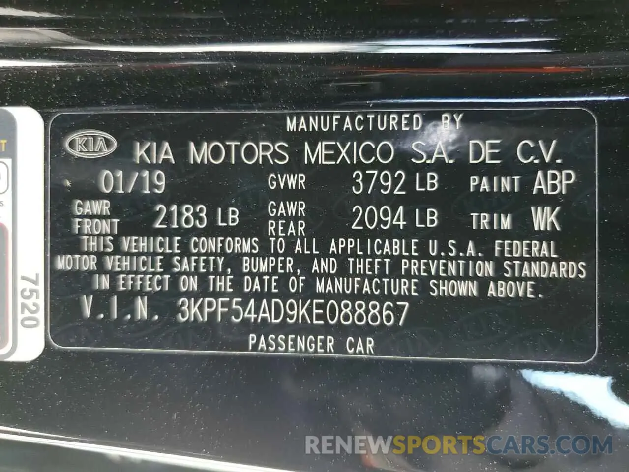 13 Photograph of a damaged car 3KPF54AD9KE088867 KIA FORTE 2019