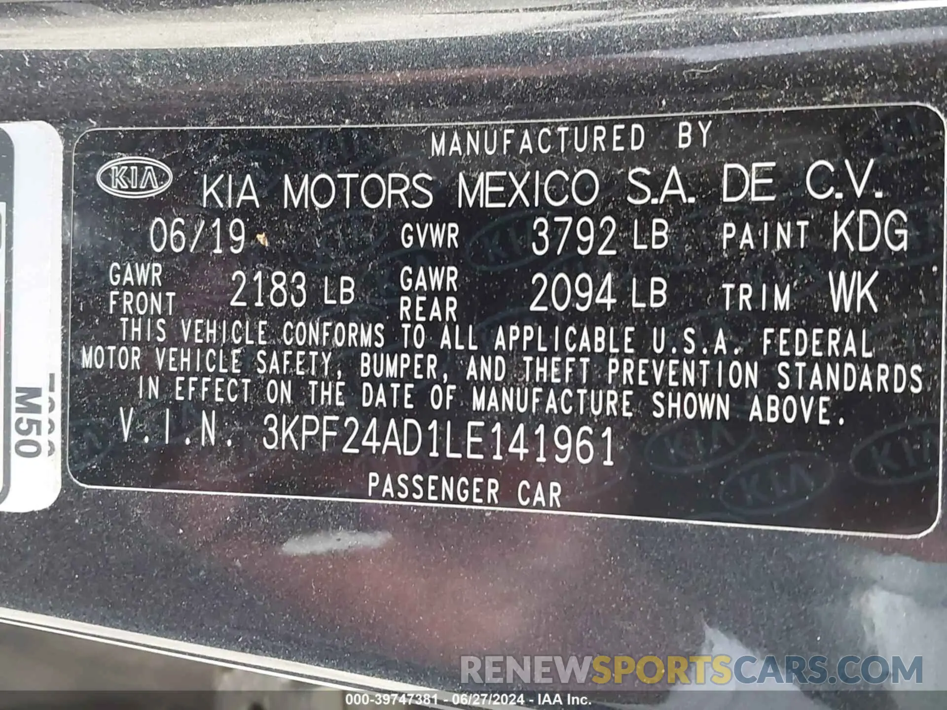 9 Photograph of a damaged car 3KPF24AD1LE141961 KIA FORTE 2020