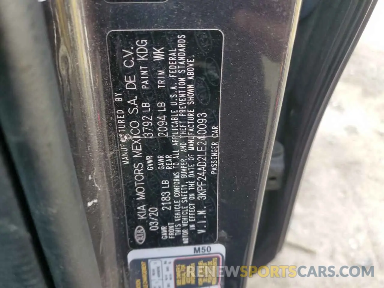 15 Photograph of a damaged car 3KPF24AD2LE240093 KIA FORTE 2020