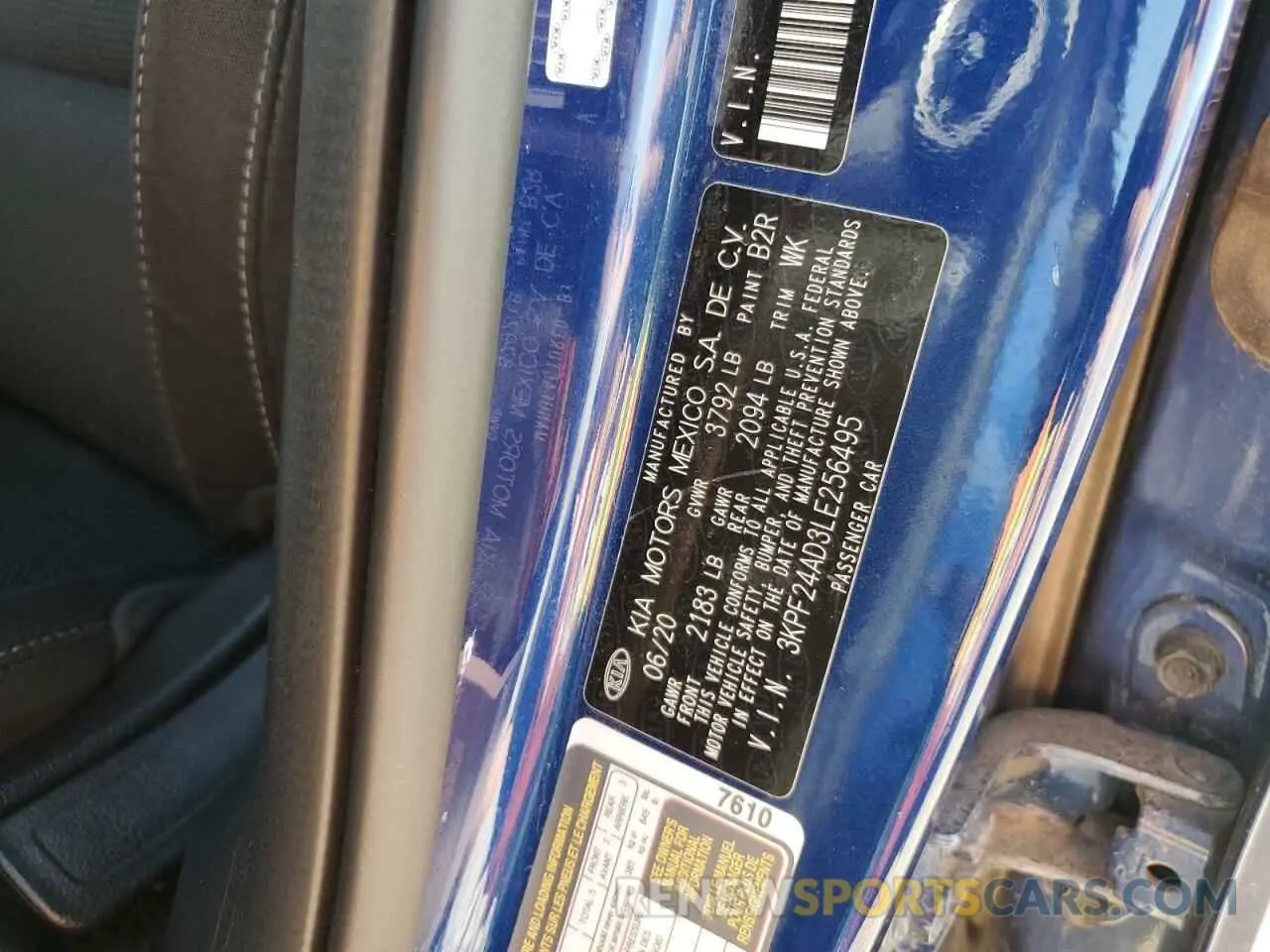 12 Photograph of a damaged car 3KPF24AD3LE256495 KIA FORTE 2020