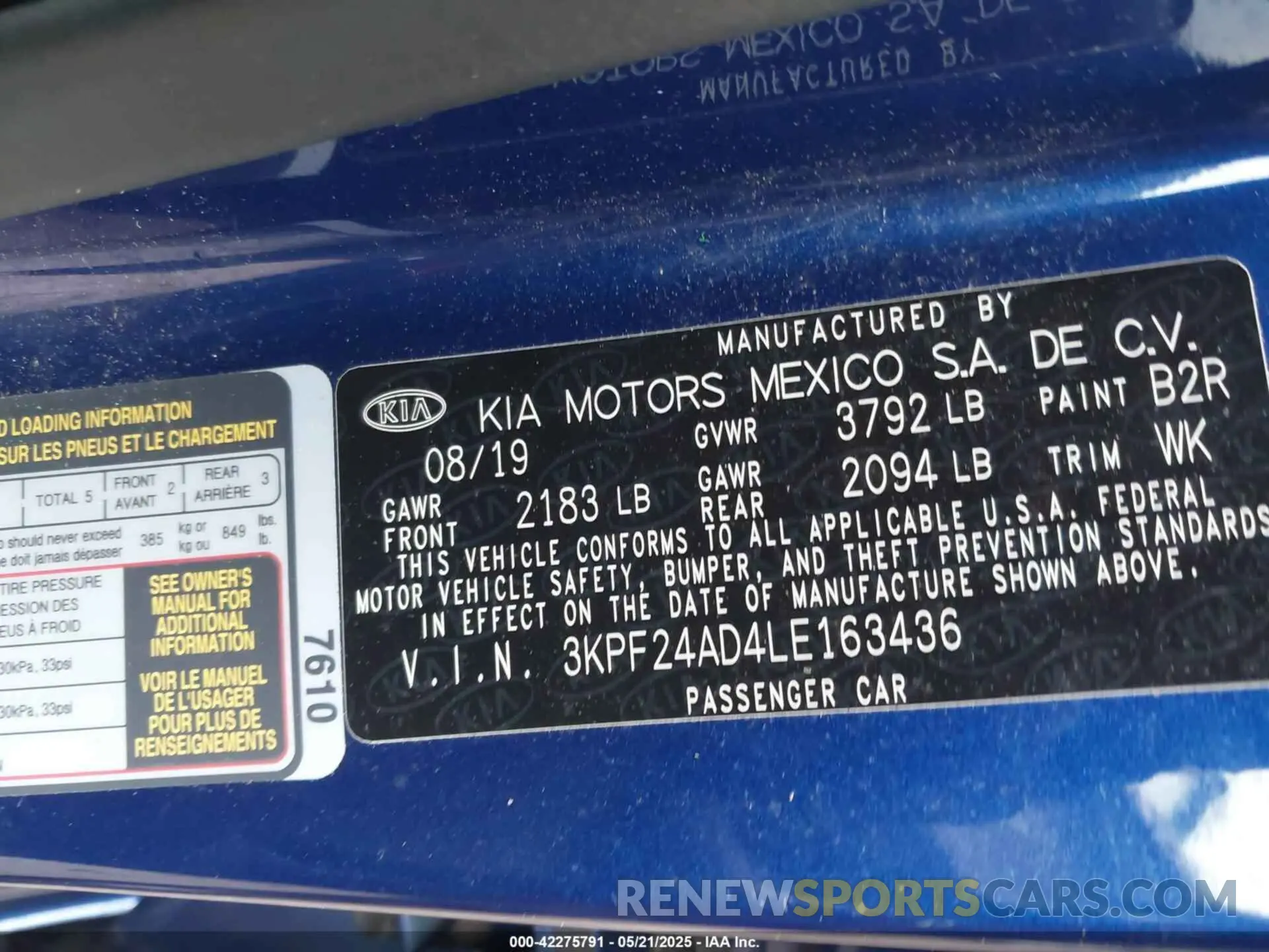 9 Photograph of a damaged car 3KPF24AD4LE163436 KIA FORTE 2020