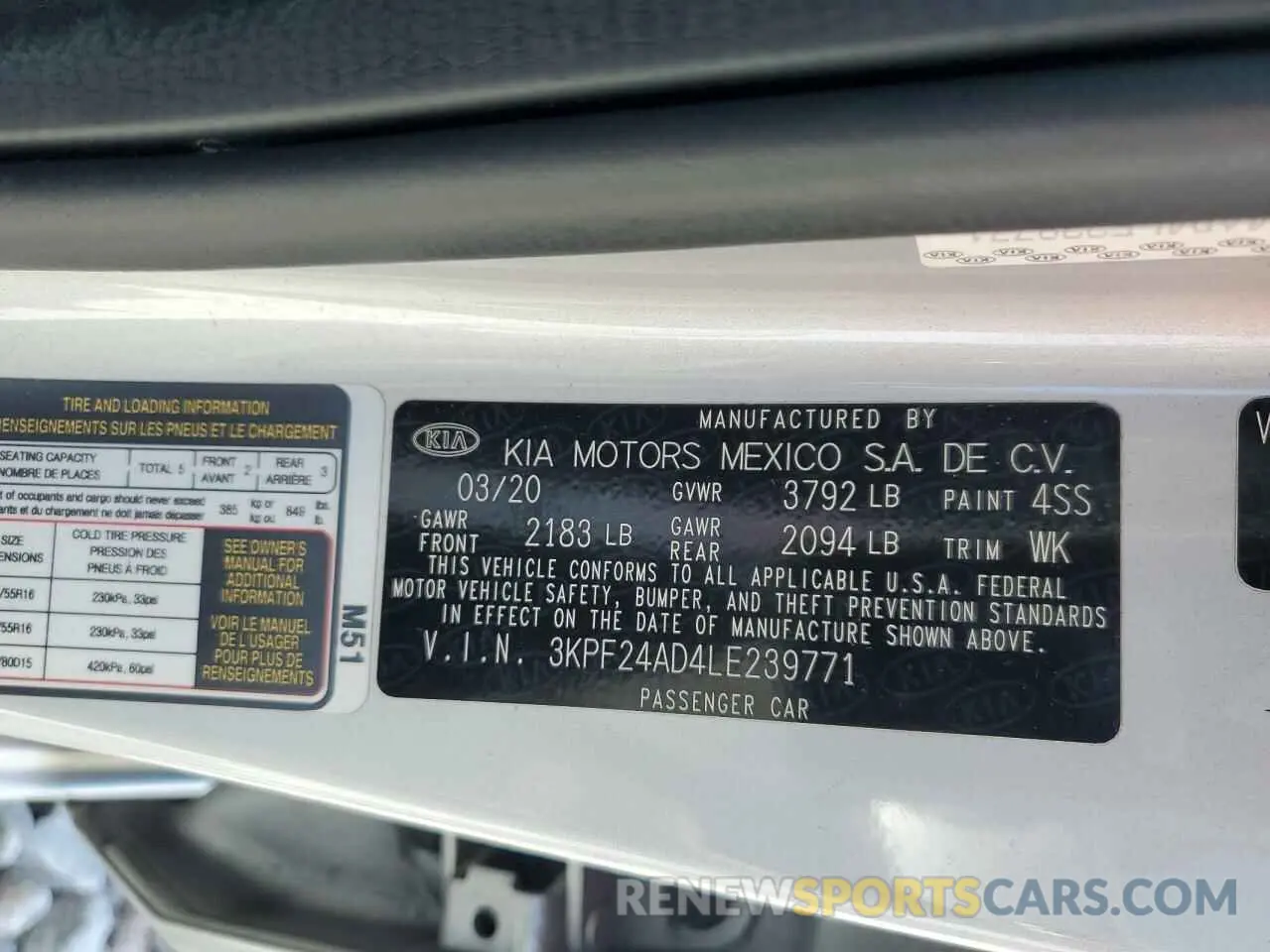 12 Photograph of a damaged car 3KPF24AD4LE239771 KIA FORTE 2020