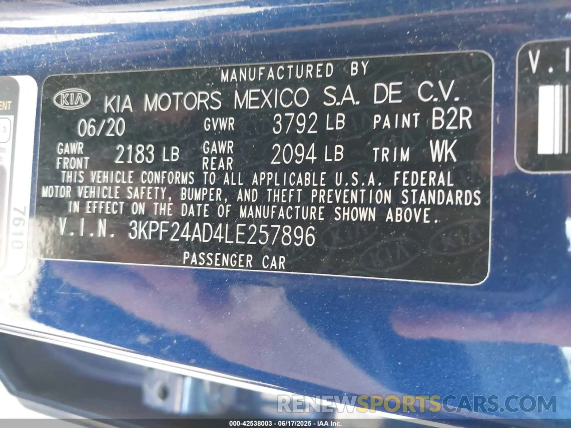 9 Photograph of a damaged car 3KPF24AD4LE257896 KIA FORTE 2020