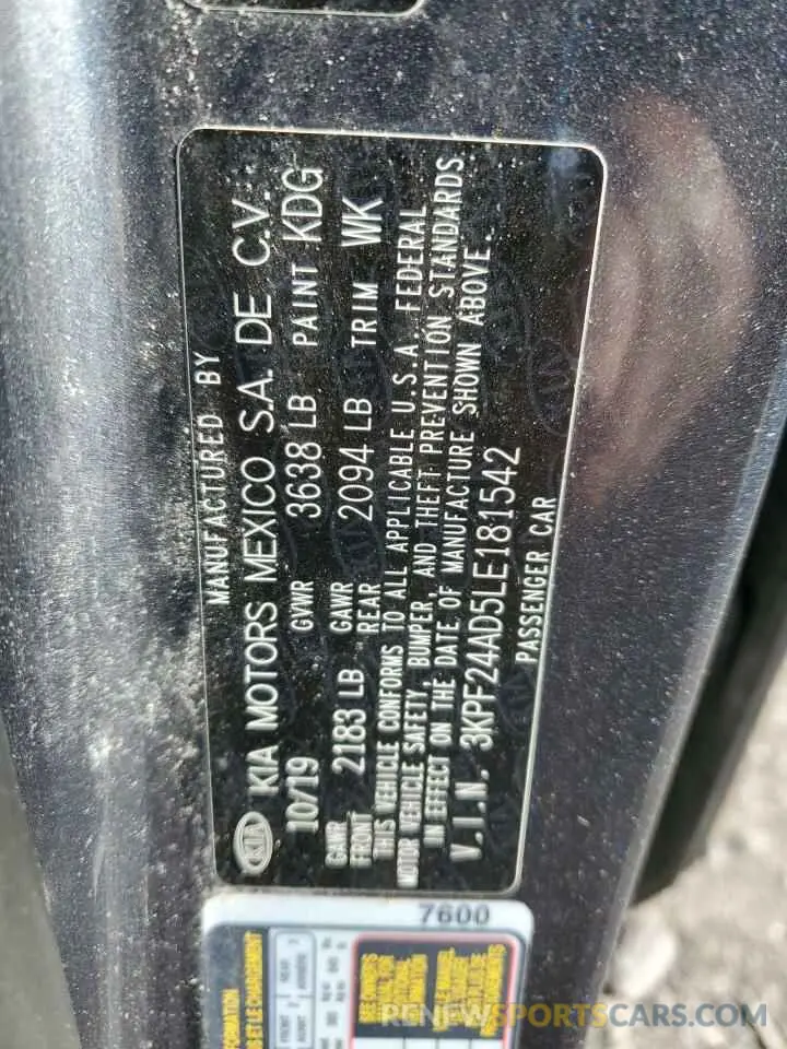 14 Photograph of a damaged car 3KPF24AD5LE181542 KIA FORTE 2020