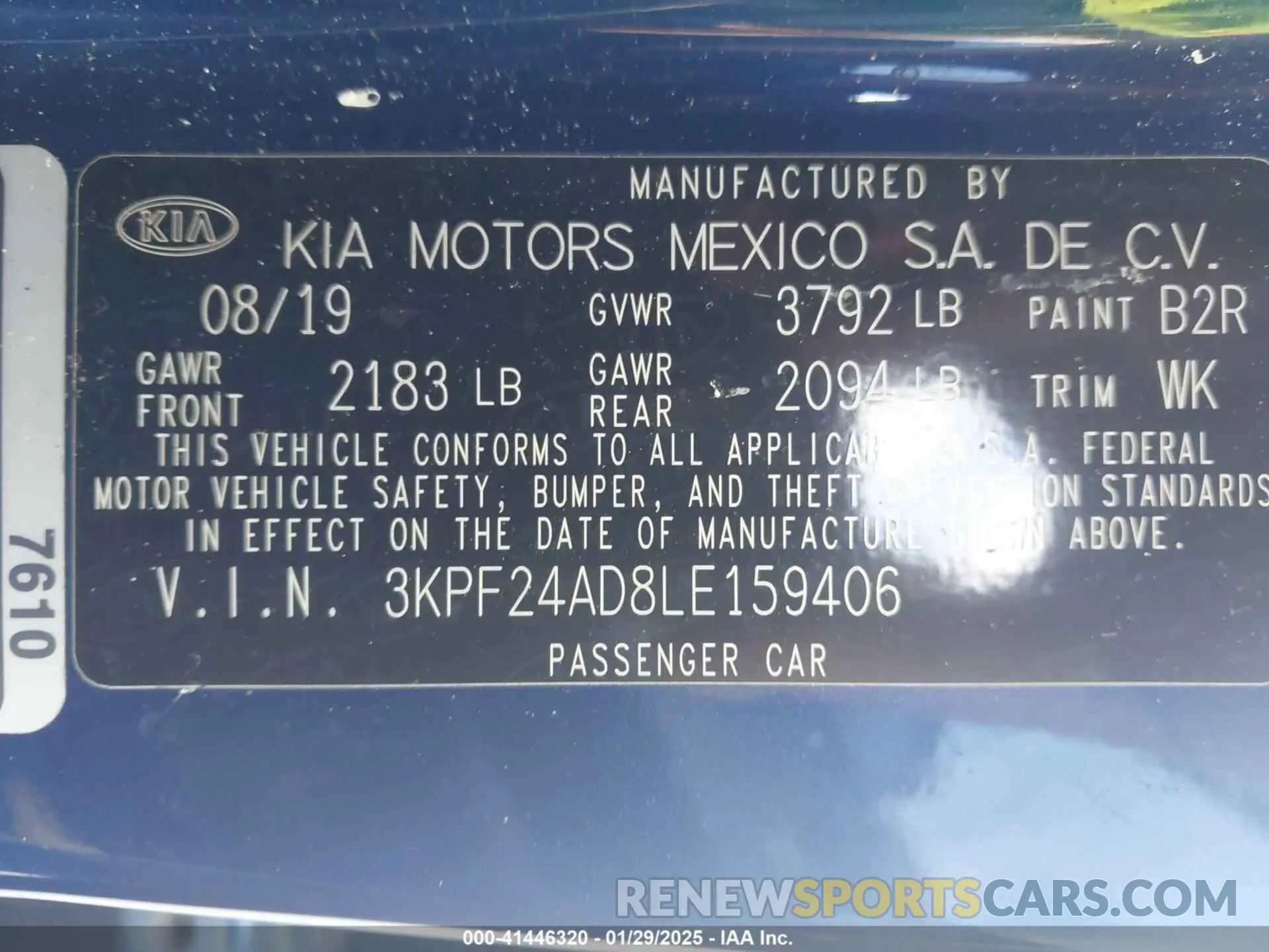 9 Photograph of a damaged car 3KPF24AD8LE159406 KIA FORTE 2020