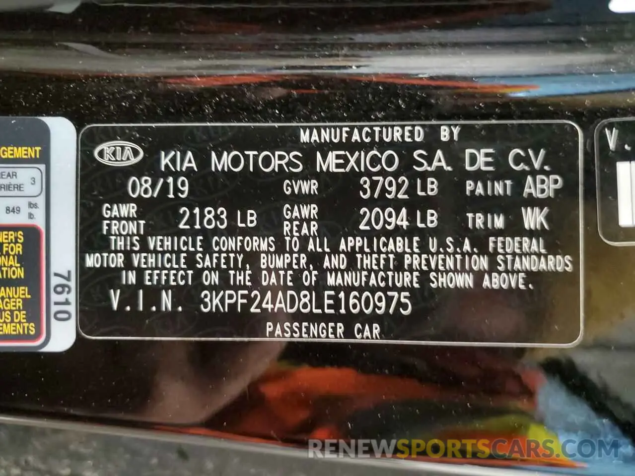15 Photograph of a damaged car 3KPF24AD8LE160975 KIA FORTE 2020