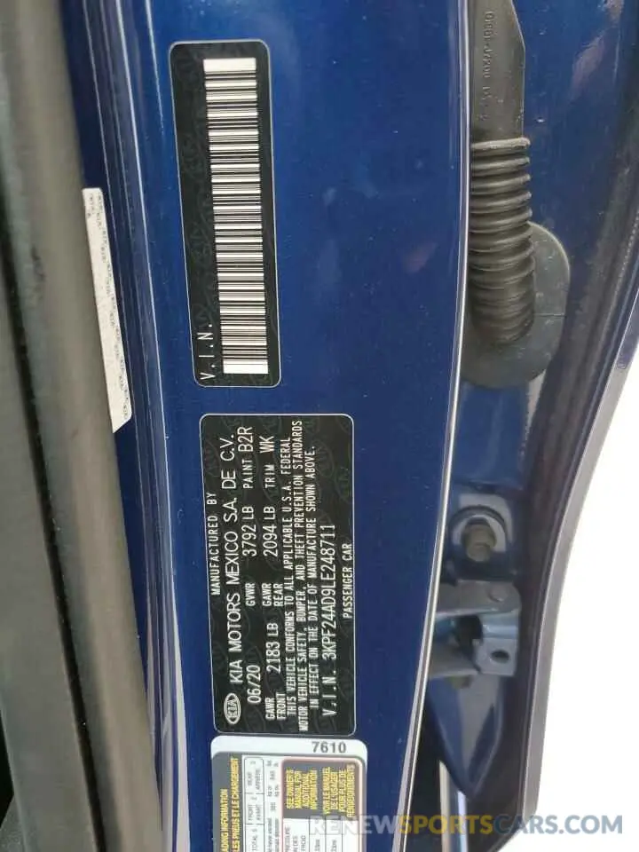 12 Photograph of a damaged car 3KPF24AD9LE248711 KIA FORTE 2020