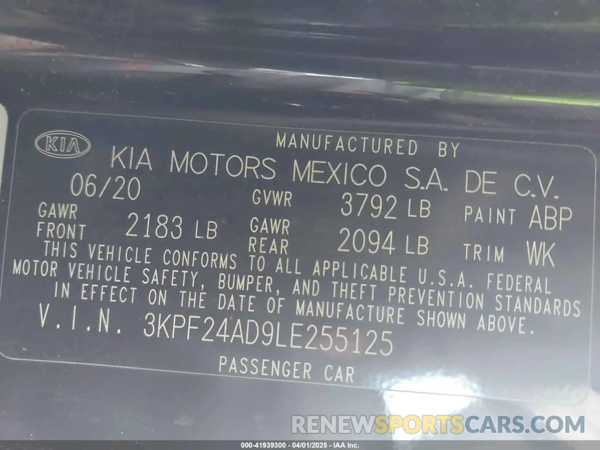9 Photograph of a damaged car 3KPF24AD9LE255125 KIA FORTE 2020