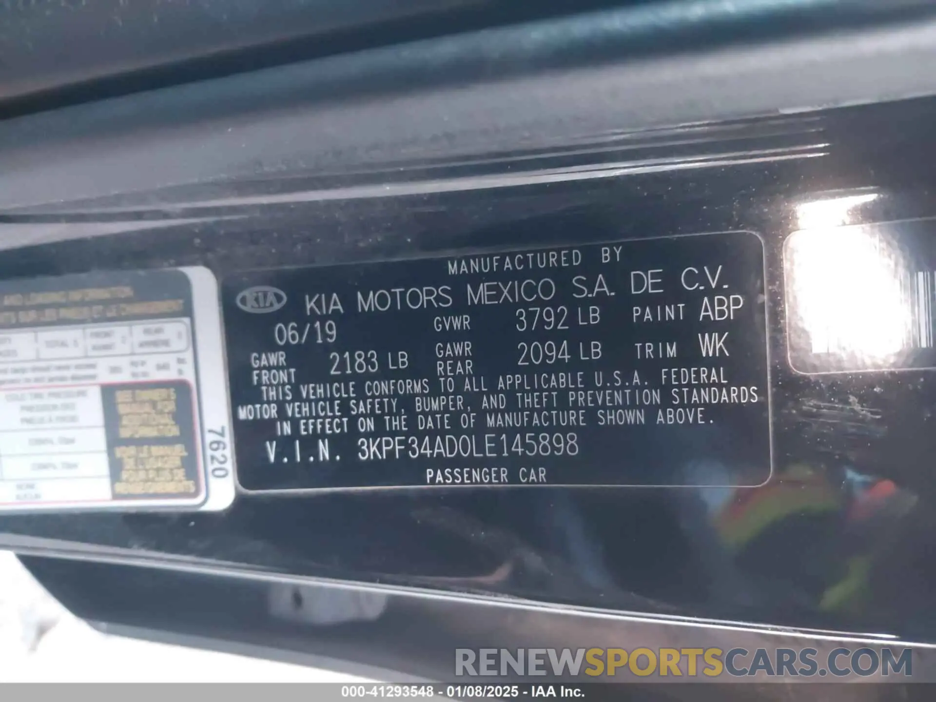 9 Photograph of a damaged car 3KPF34AD0LE145898 KIA FORTE 2020