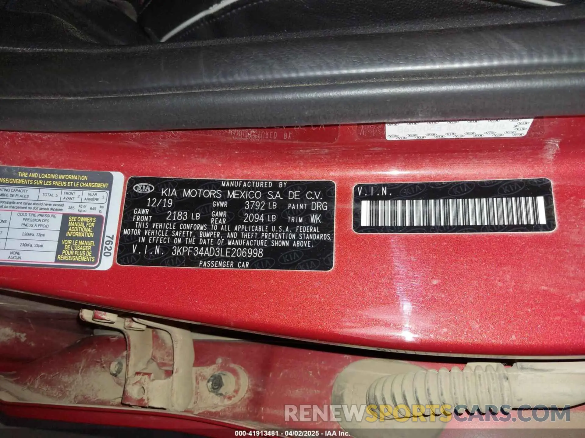 9 Photograph of a damaged car 3KPF34AD3LE206998 KIA FORTE 2020