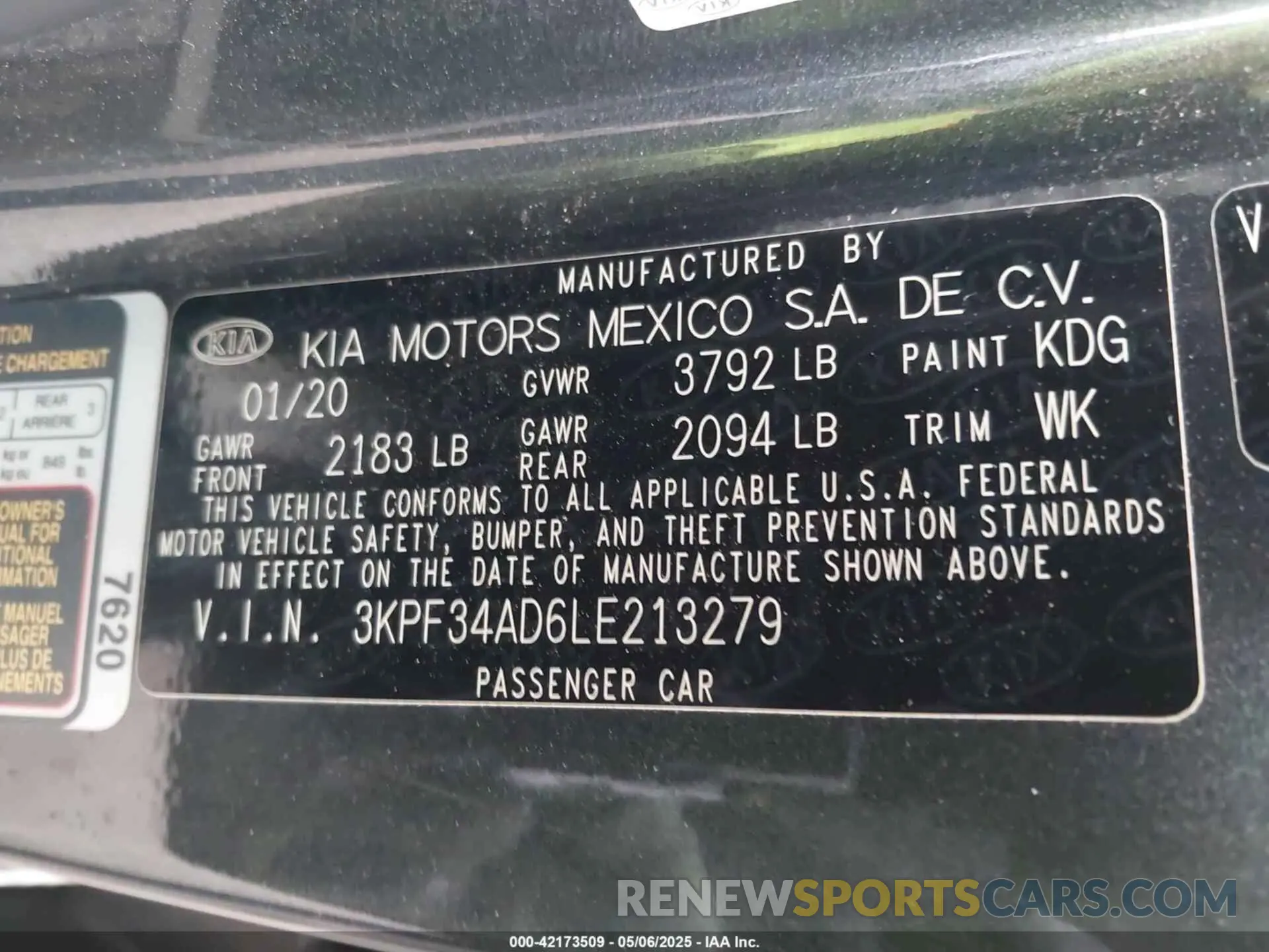 9 Photograph of a damaged car 3KPF34AD6LE213279 KIA FORTE 2020