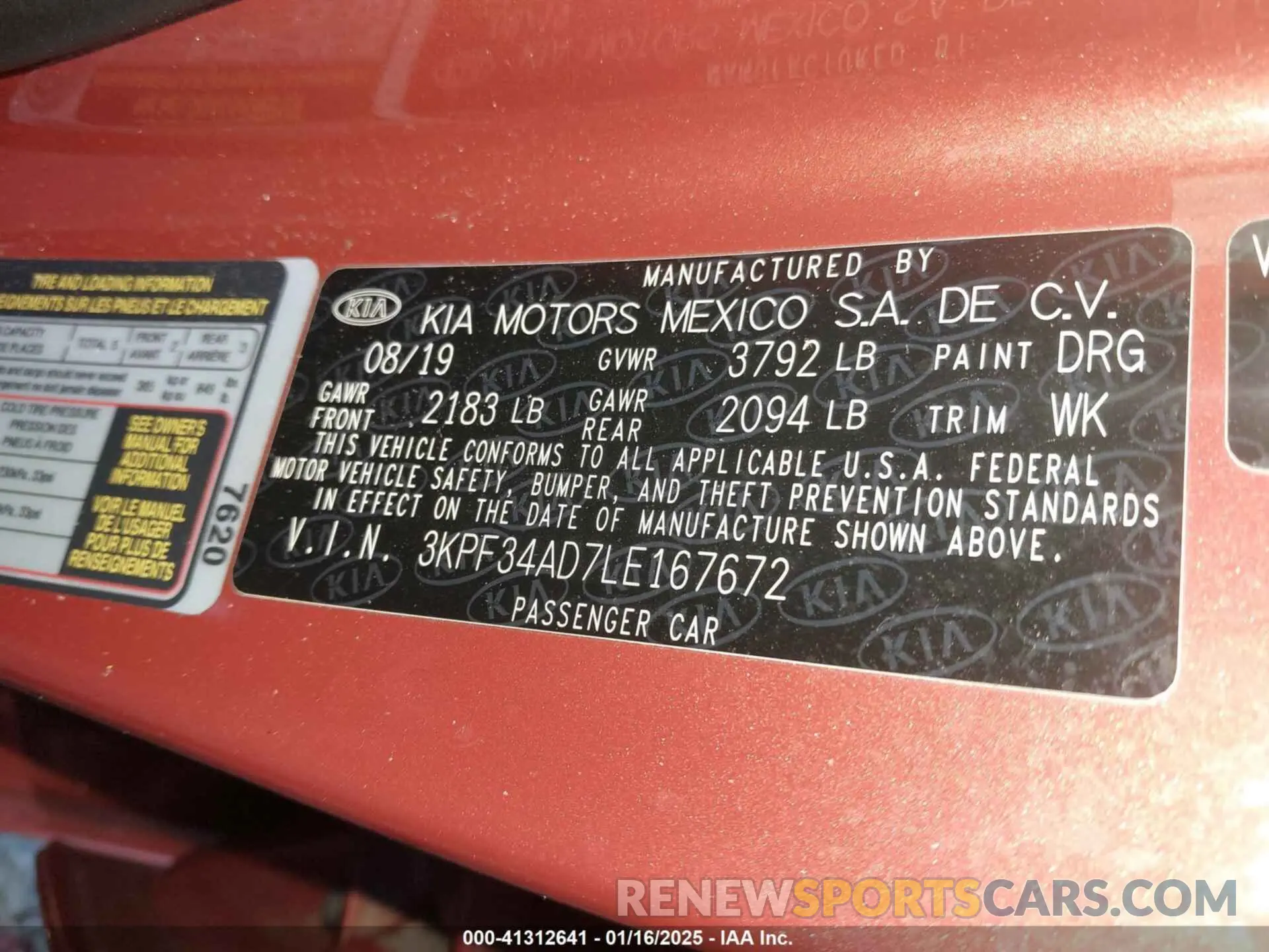 9 Photograph of a damaged car 3KPF34AD7LE167672 KIA FORTE 2020
