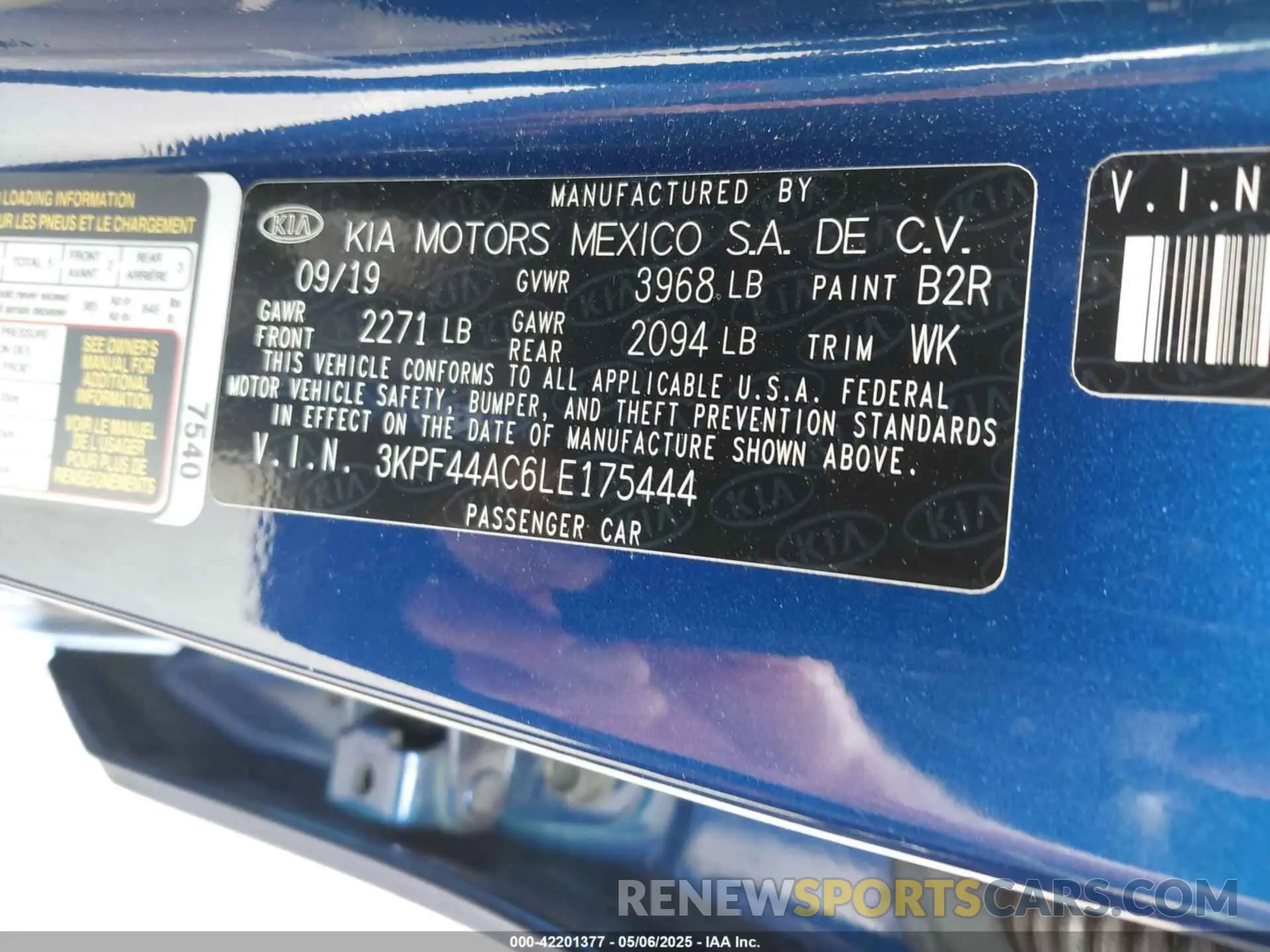 9 Photograph of a damaged car 3KPF44AC6LE175444 KIA FORTE 2020