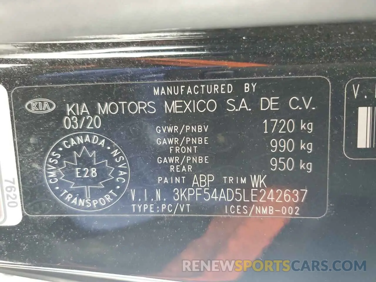 12 Photograph of a damaged car 3KPF54AD5LE242637 KIA FORTE 2020