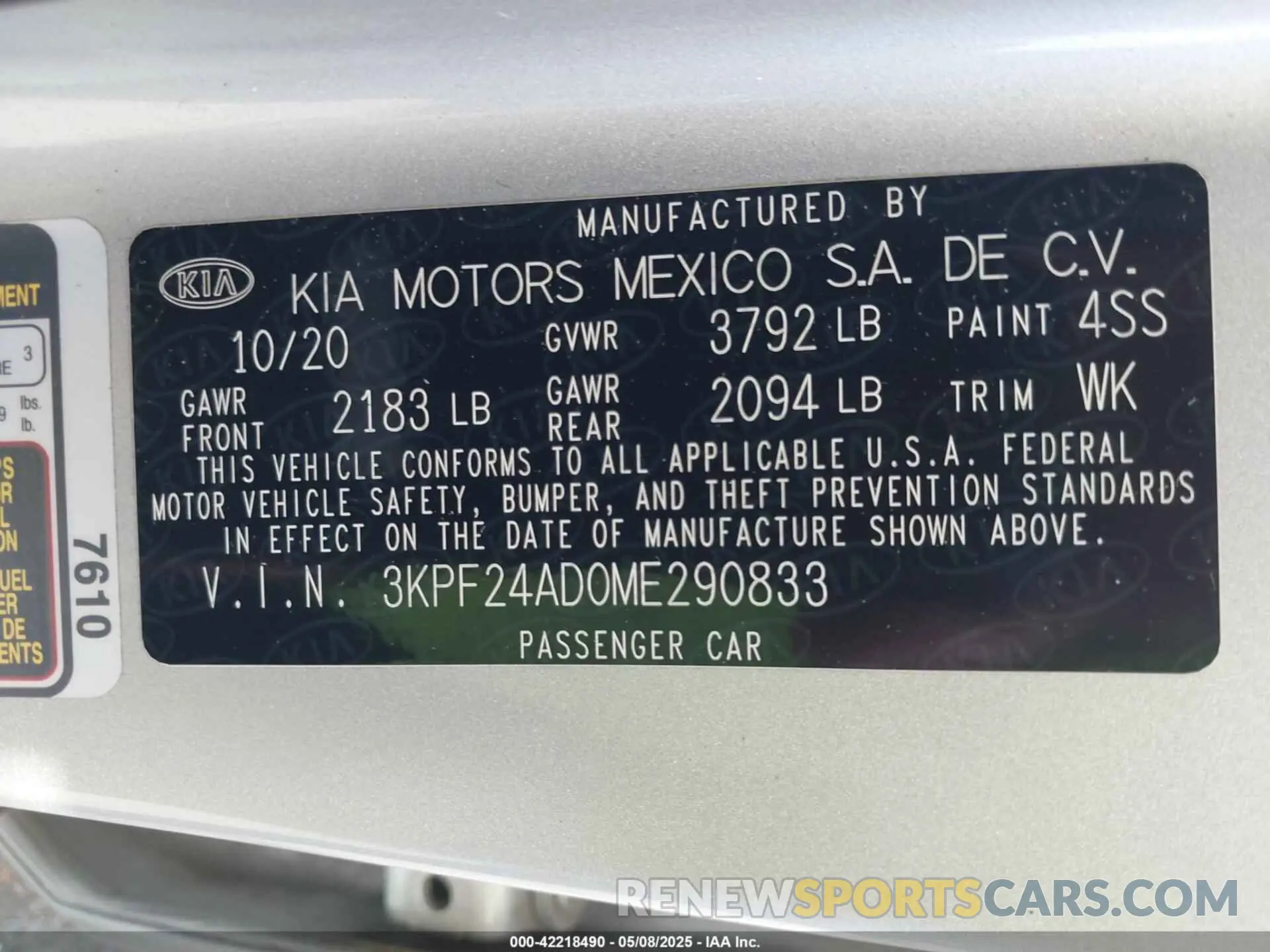 9 Photograph of a damaged car 3KPF24AD0ME290833 KIA FORTE 2021