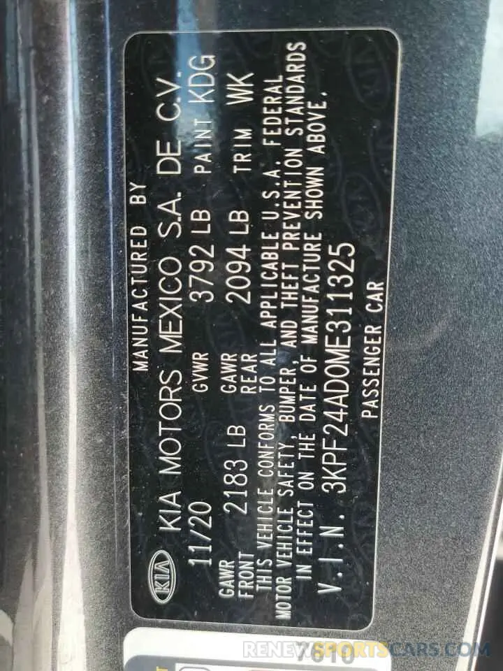 13 Photograph of a damaged car 3KPF24AD0ME311325 KIA FORTE 2021
