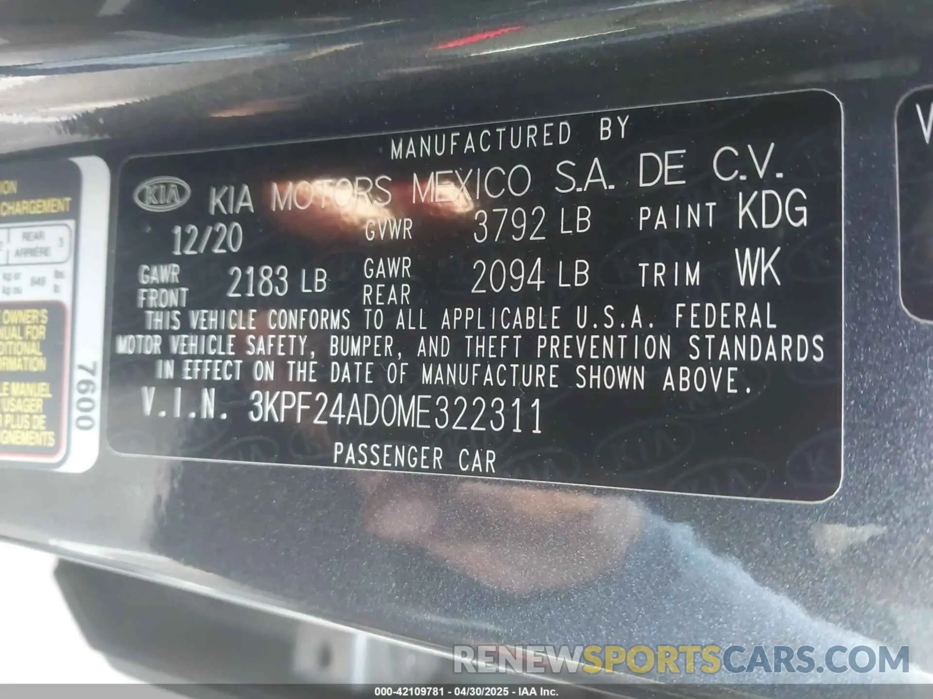 9 Photograph of a damaged car 3KPF24AD0ME322311 KIA FORTE 2021