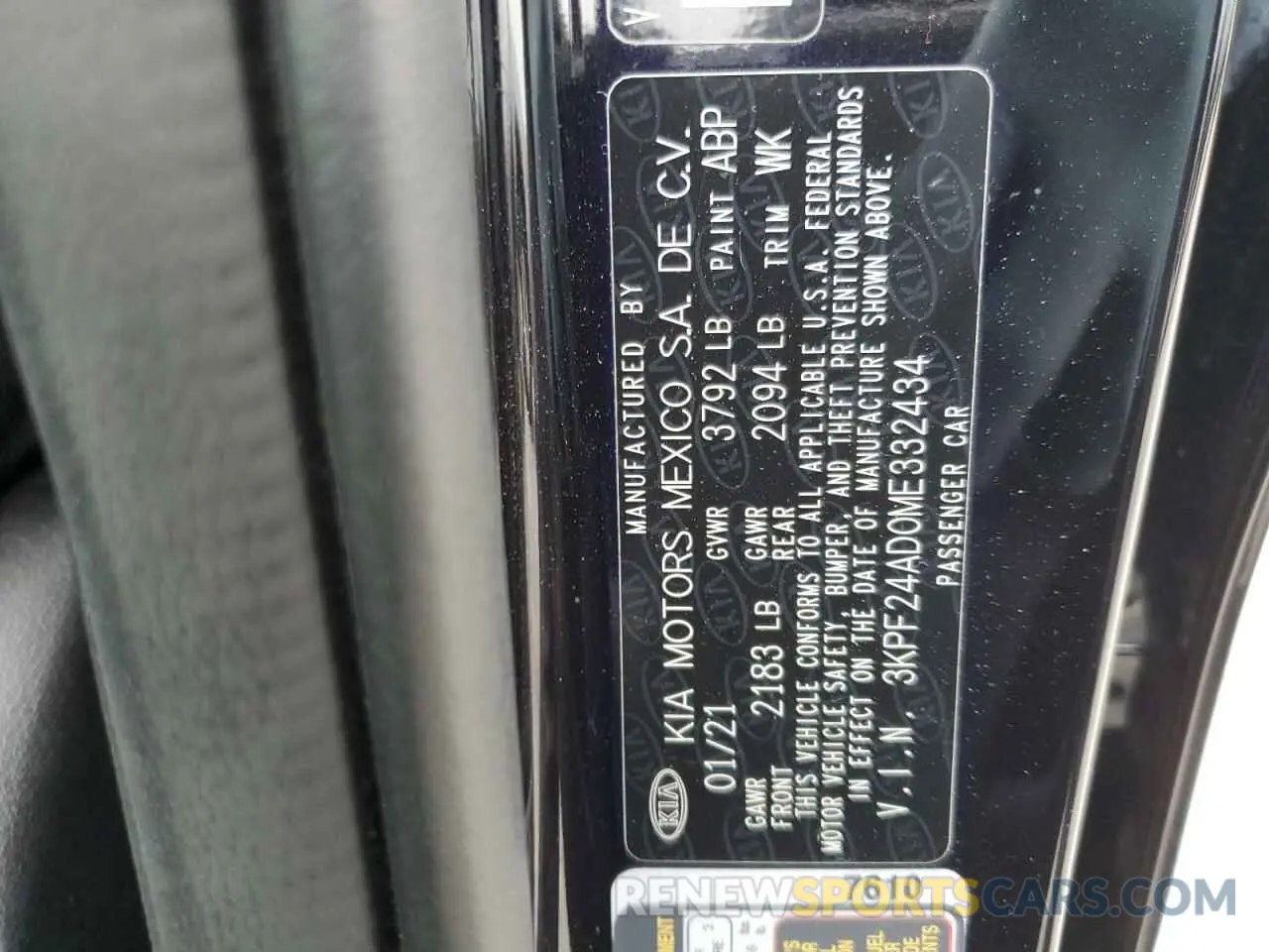 13 Photograph of a damaged car 3KPF24AD0ME332434 KIA FORTE 2021