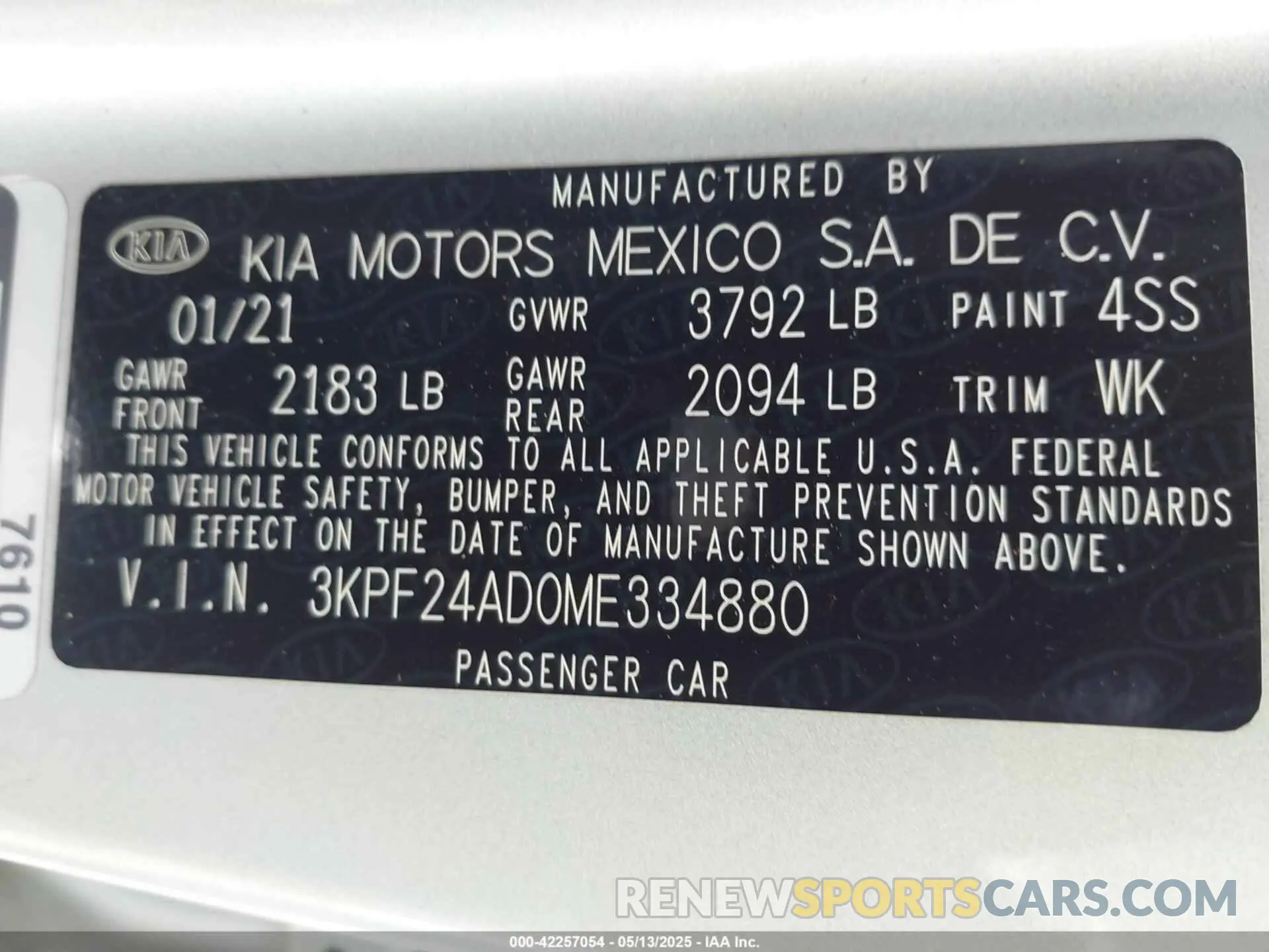 9 Photograph of a damaged car 3KPF24AD0ME334880 KIA FORTE 2021