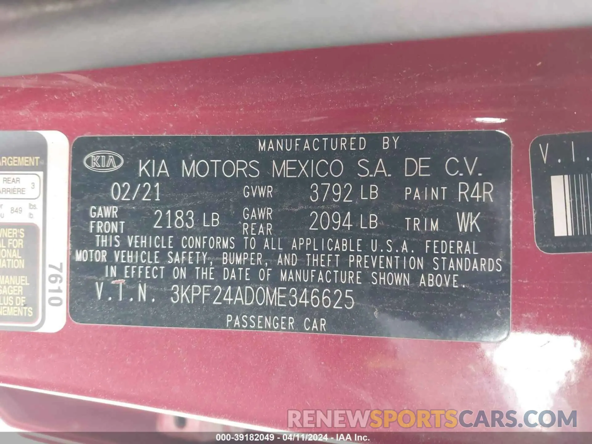 9 Photograph of a damaged car 3KPF24AD0ME346625 KIA FORTE 2021