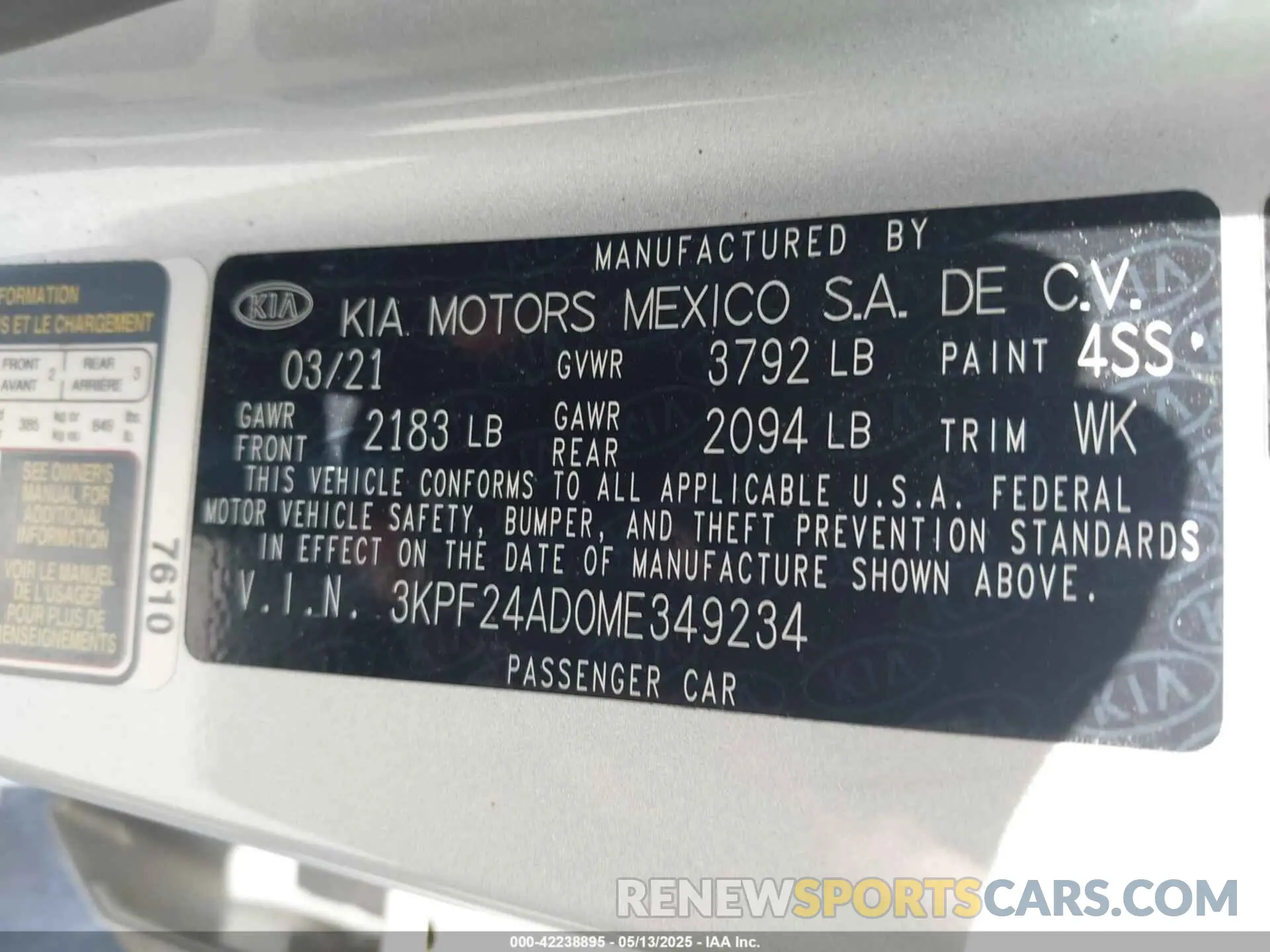 9 Photograph of a damaged car 3KPF24AD0ME349234 KIA FORTE 2021