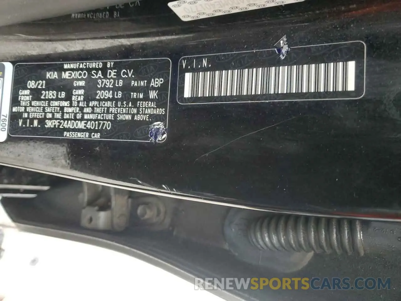 12 Photograph of a damaged car 3KPF24AD0ME401770 KIA FORTE 2021