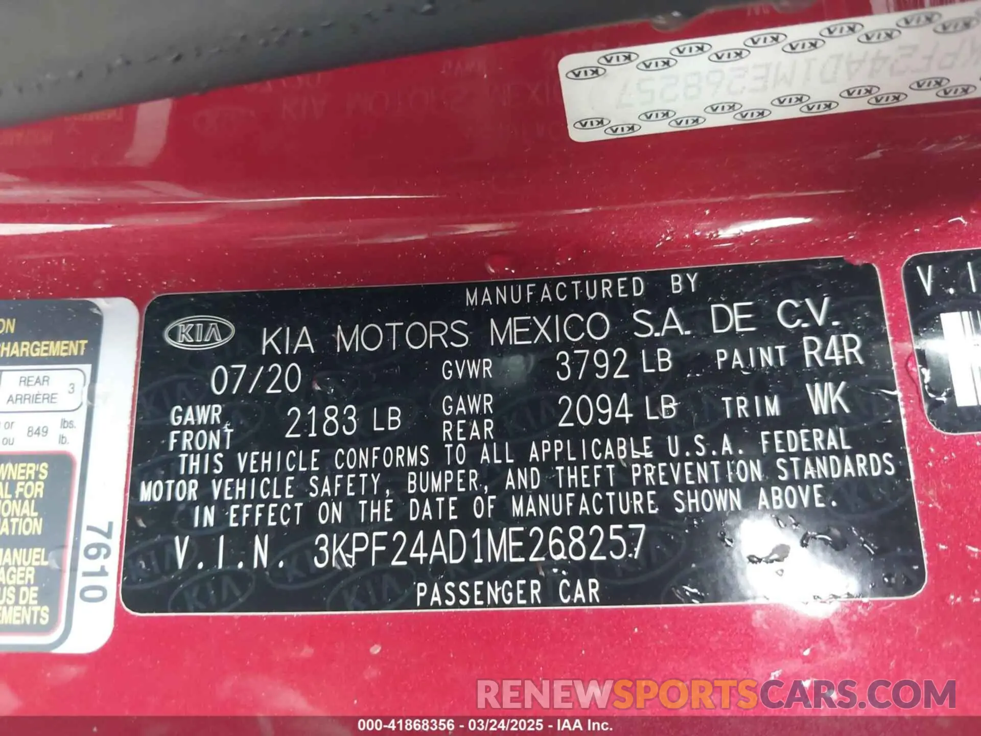 9 Photograph of a damaged car 3KPF24AD1ME268257 KIA FORTE 2021