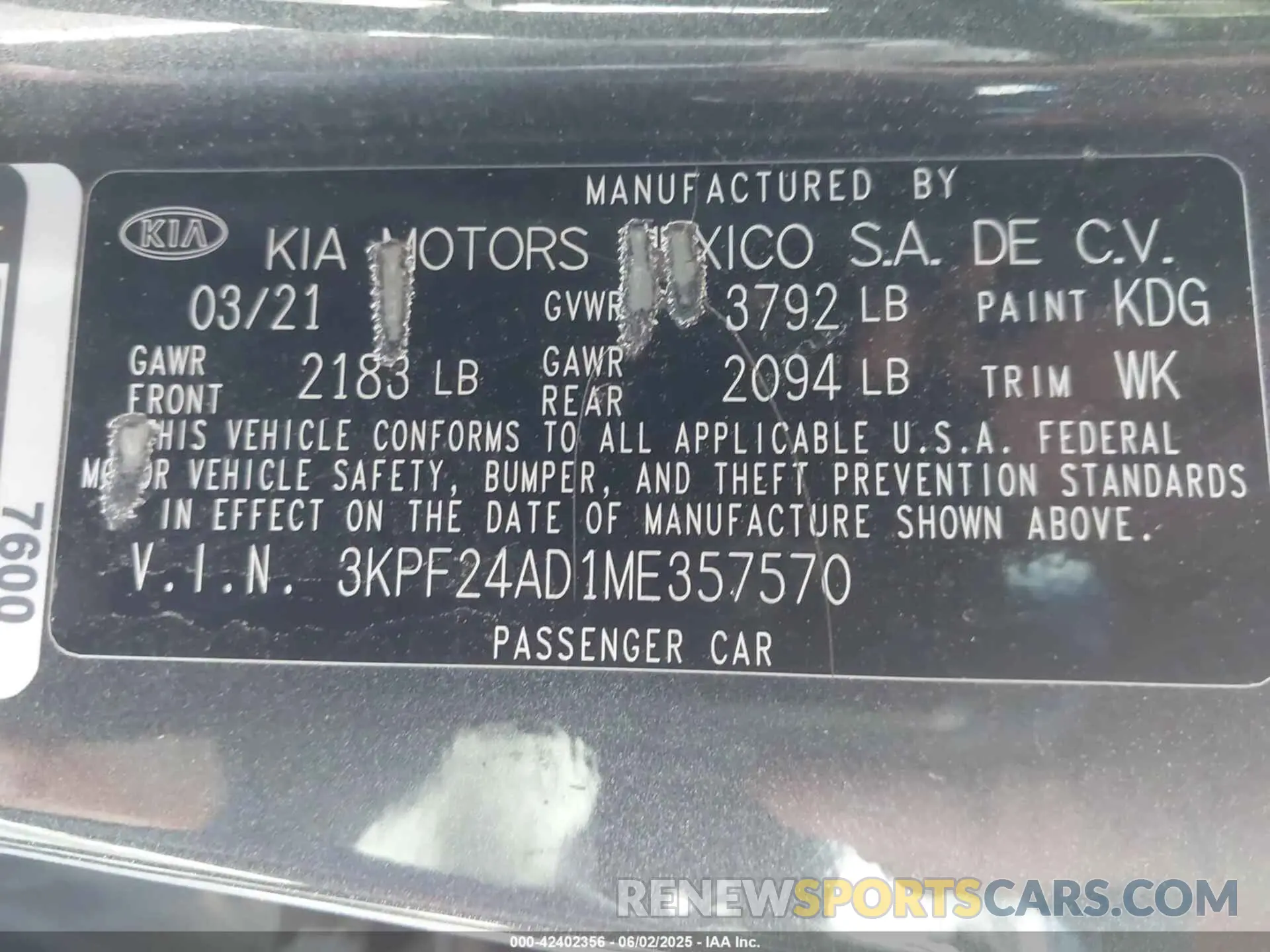 9 Photograph of a damaged car 3KPF24AD1ME357570 KIA FORTE 2021