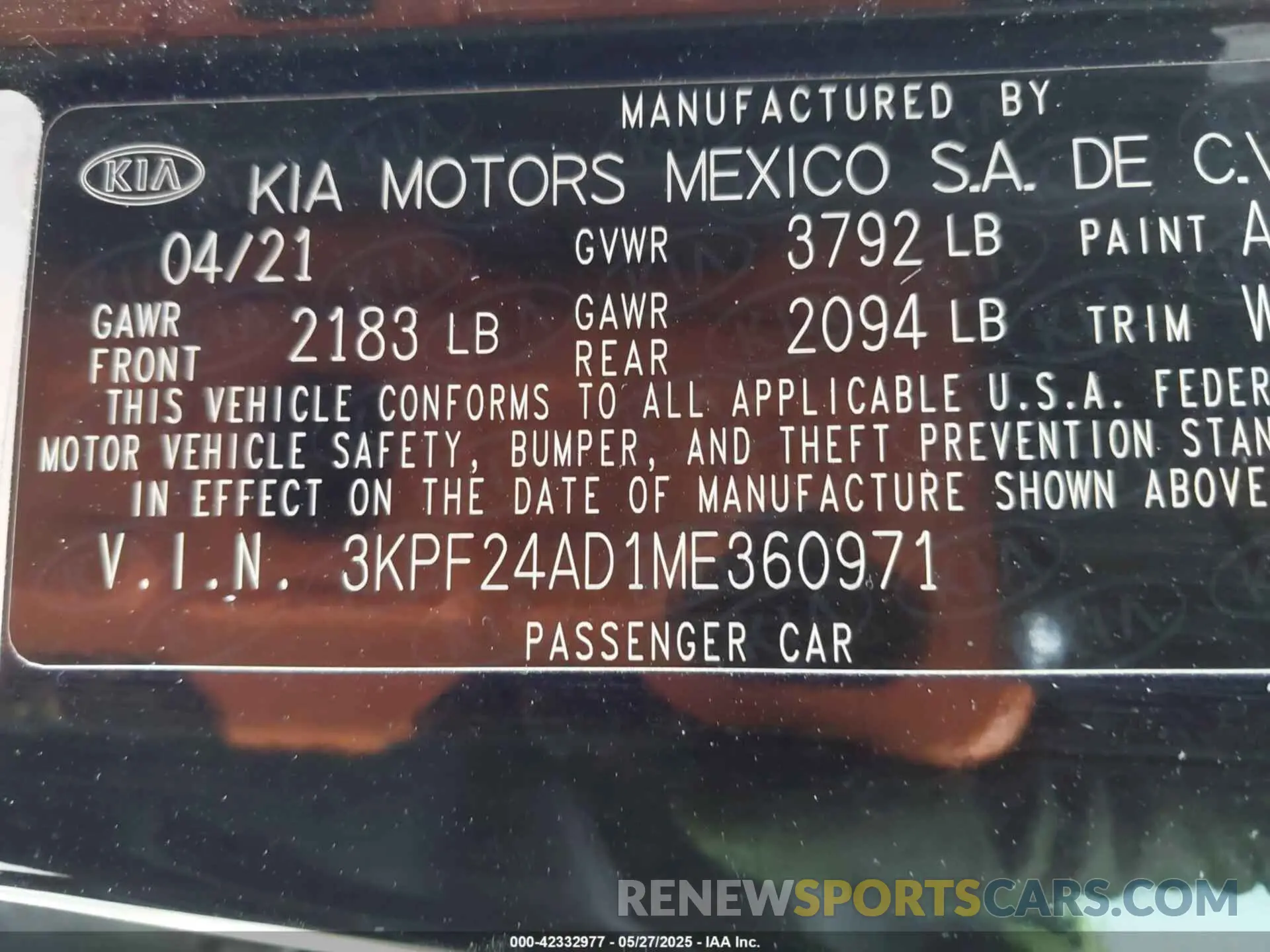 9 Photograph of a damaged car 3KPF24AD1ME360971 KIA FORTE 2021