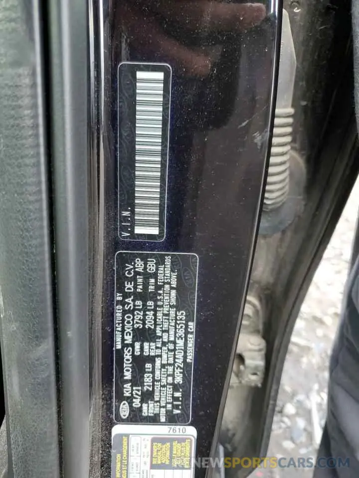 14 Photograph of a damaged car 3KPF24AD1ME365135 KIA FORTE 2021