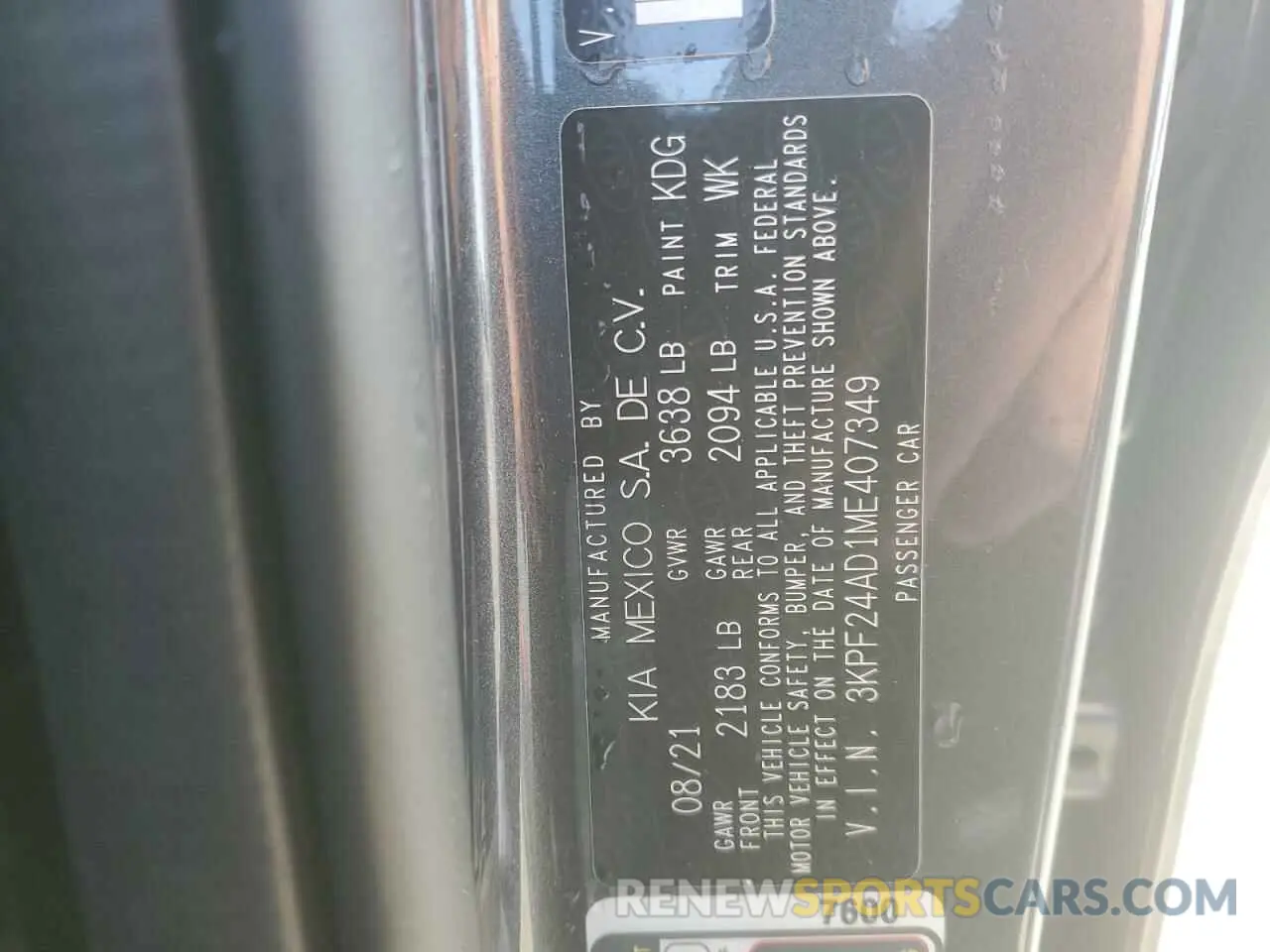 15 Photograph of a damaged car 3KPF24AD1ME407349 KIA FORTE 2021