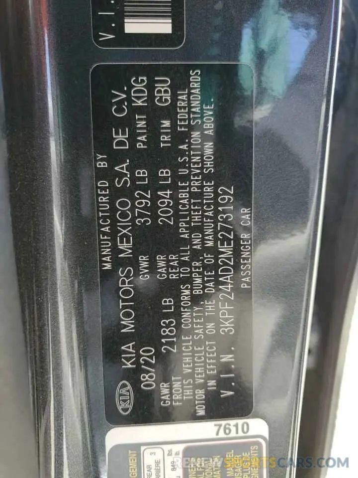 12 Photograph of a damaged car 3KPF24AD2ME273192 KIA FORTE 2021