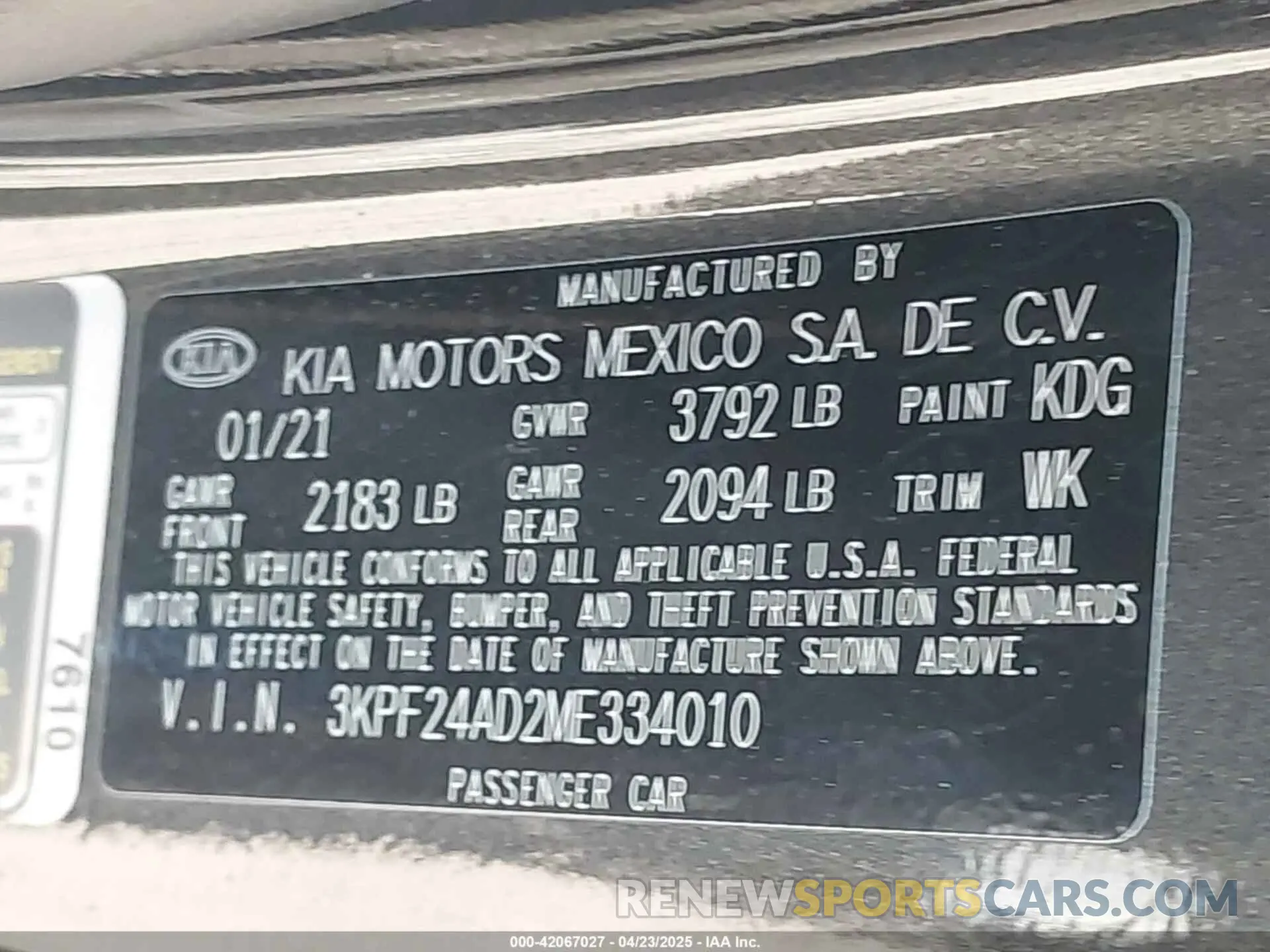9 Photograph of a damaged car 3KPF24AD2ME334010 KIA FORTE 2021